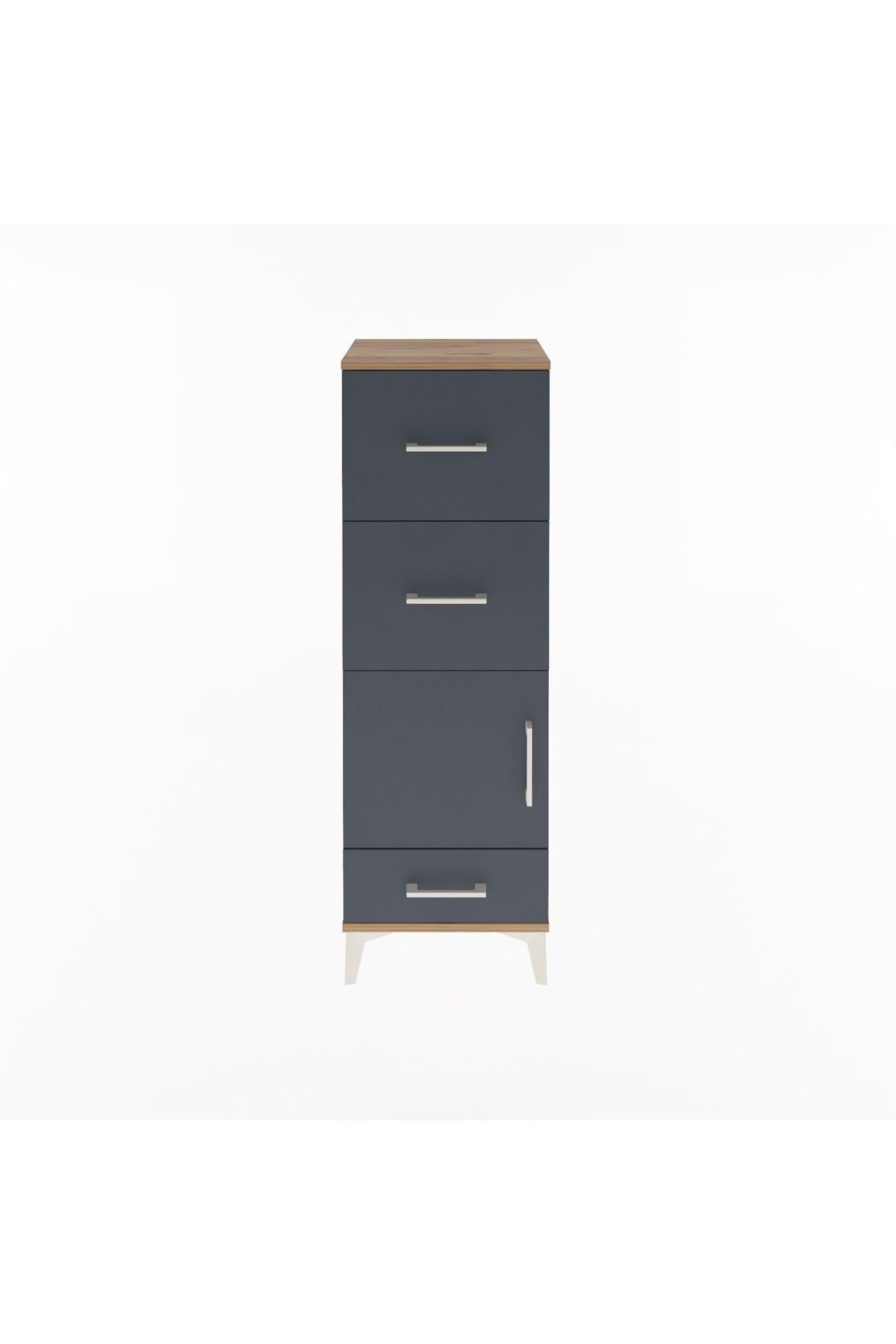 Arges Dolap Tek Raflı 3 Çekmeceli Tek Kapaklı 44x30x134 - S16M023V8A