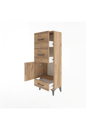 Arges Dolap Tek Raflı 3 Çekmeceli Tek Kapaklı 44x30x134 - S16M023V9A