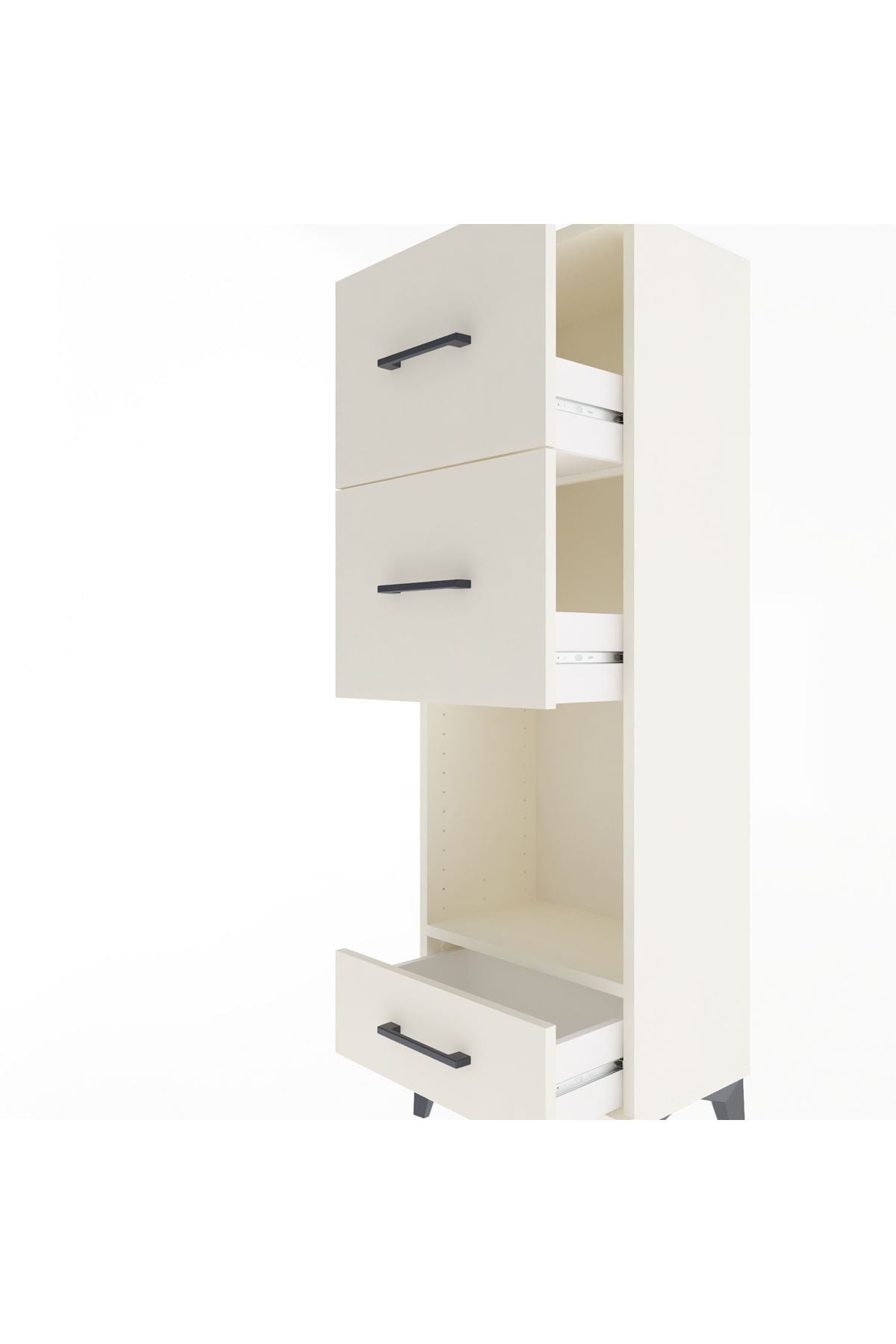 Arges Dolap Tek Raflı 3 Çekmeceli 44x30x134 - S16M024V1A