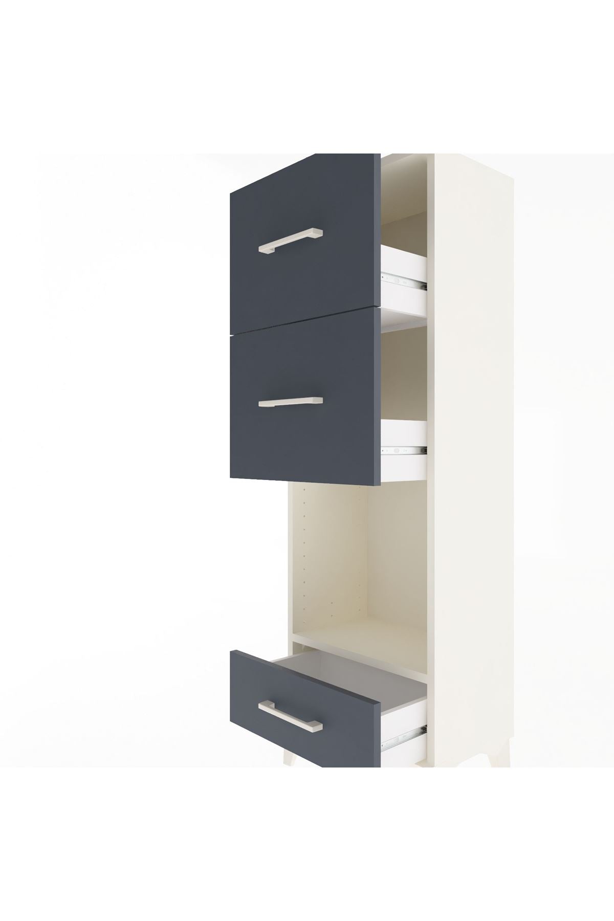 Arges Dolap Tek Raflı 3 Çekmeceli 44x30x134 - S16M024V2A
