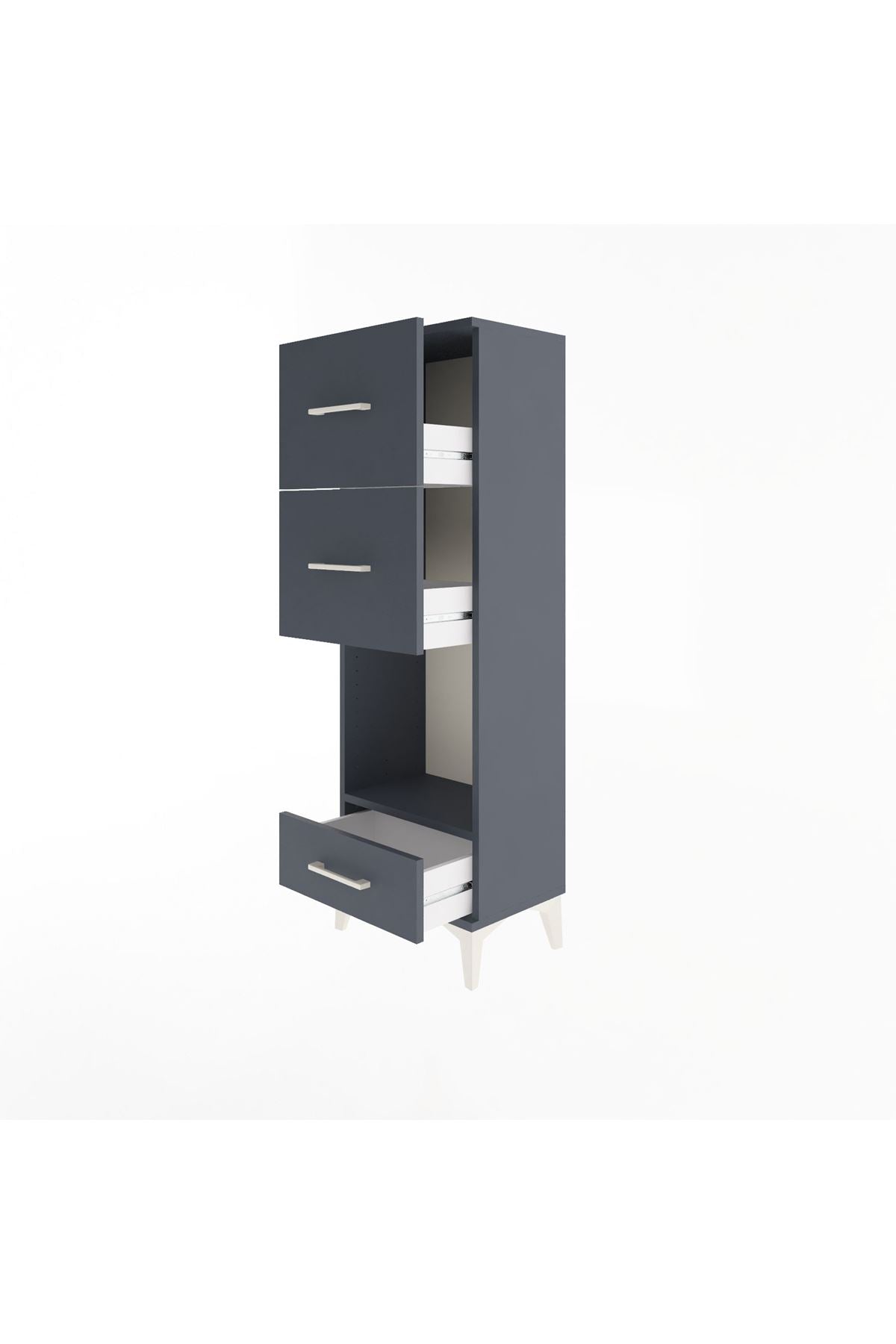 Arges Dolap Tek Raflı 3 Çekmeceli 44x30x134 - S16M024V5A