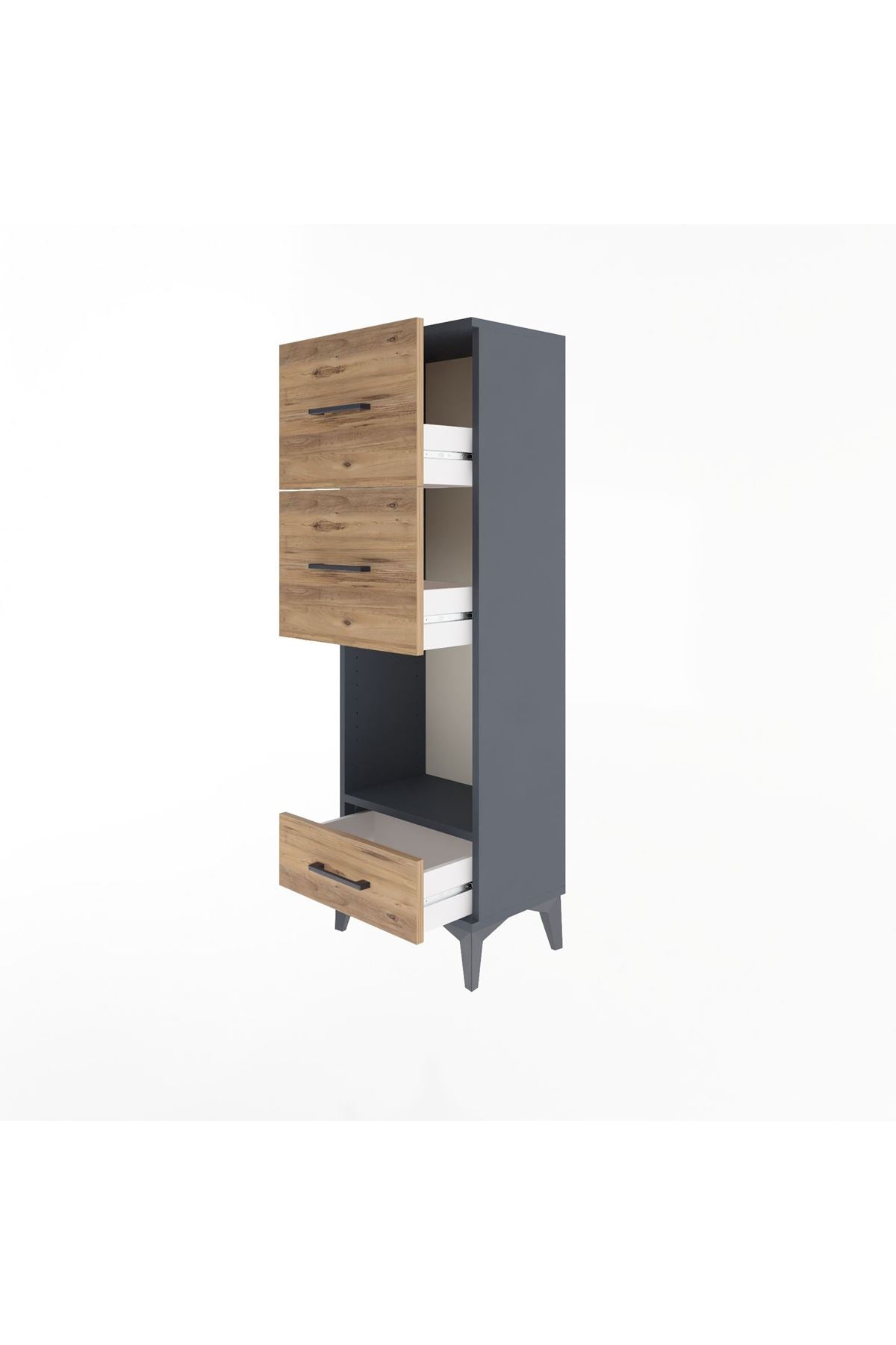 Arges Dolap Tek Raflı 3 Çekmeceli 44x30x134 - S16M024V6A