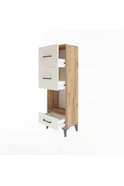 Arges Dolap Tek Raflı 3 Çekmeceli 44x30x134 - S16M024V7A