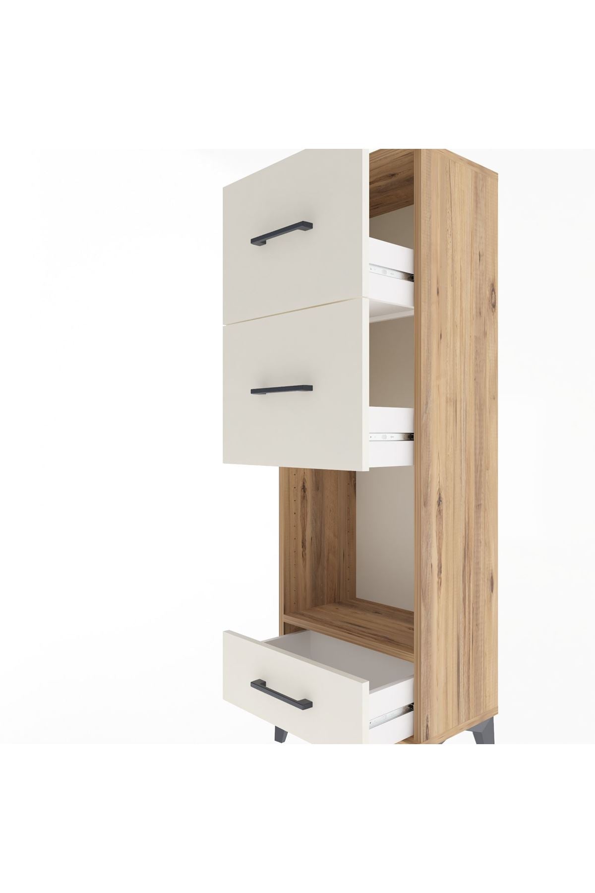 Arges Dolap Tek Raflı 3 Çekmeceli 44x30x134 - S16M024V7A