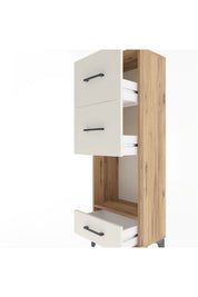 Arges Dolap Tek Raflı 3 Çekmeceli 44x30x134 - S16M024V7A