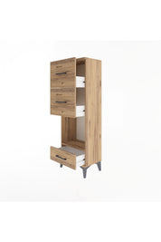 Arges Dolap Tek Raflı 3 Çekmeceli 44x30x134 - S16M024V9A