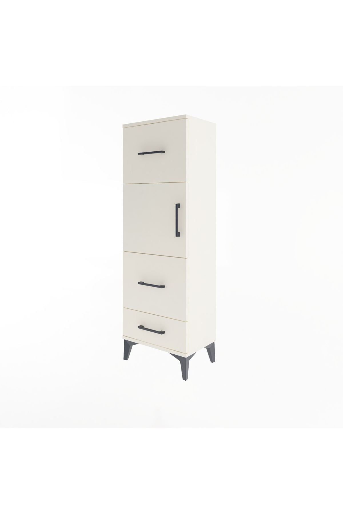 Arges Dolap Tek Raflı 3 Çekmeceli Tek Kapaklı 44x30x134 - S16M025V1A