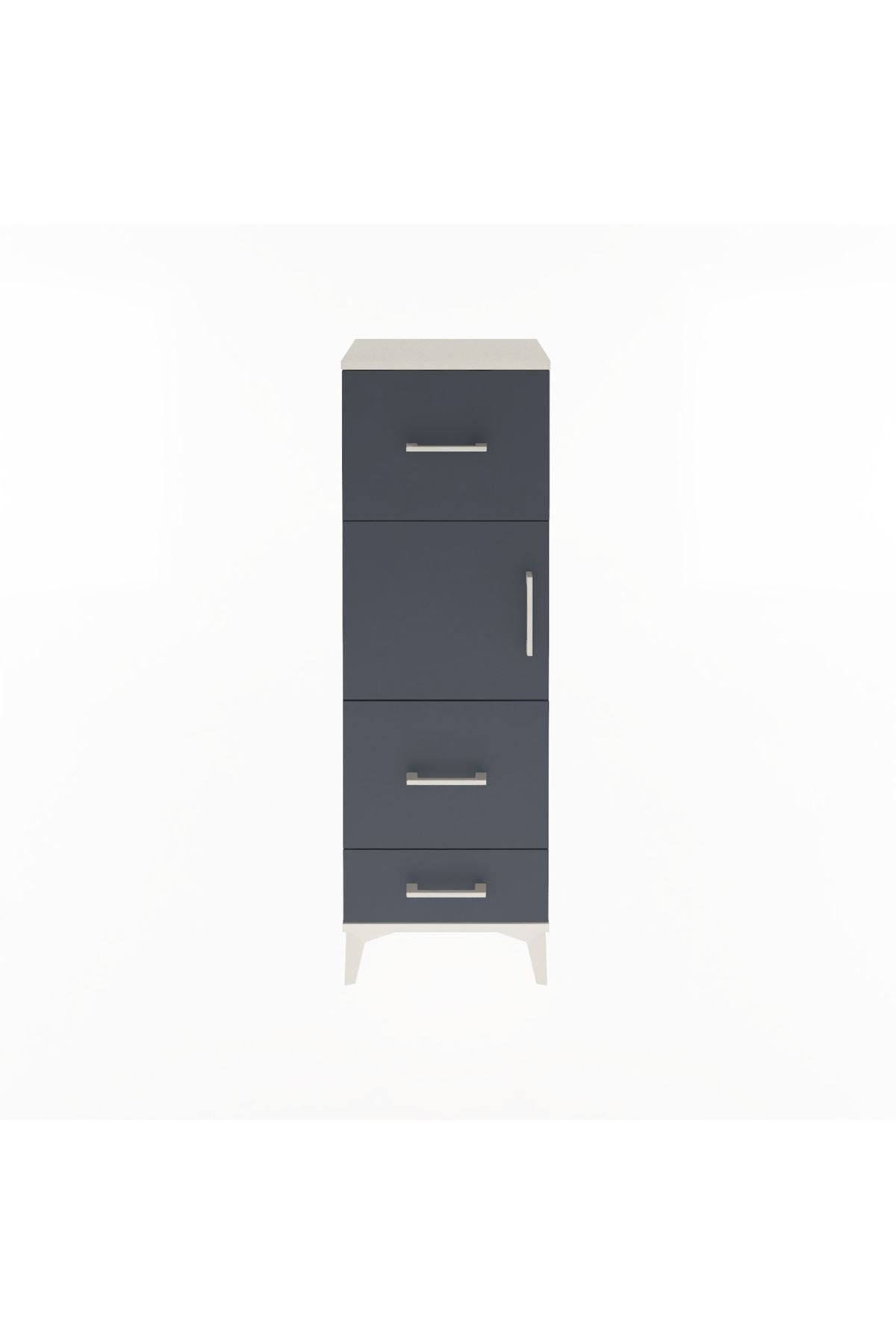 Arges Dolap Tek Raflı 3 Çekmeceli Tek Kapaklı 44x30x134 - S16M025V2A