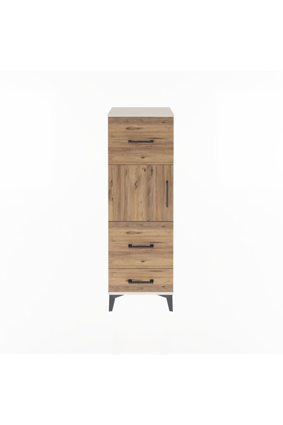 Arges Dolap Tek Raflı 3 Çekmeceli Tek Kapaklı 44x30x134 - S16M025V3A