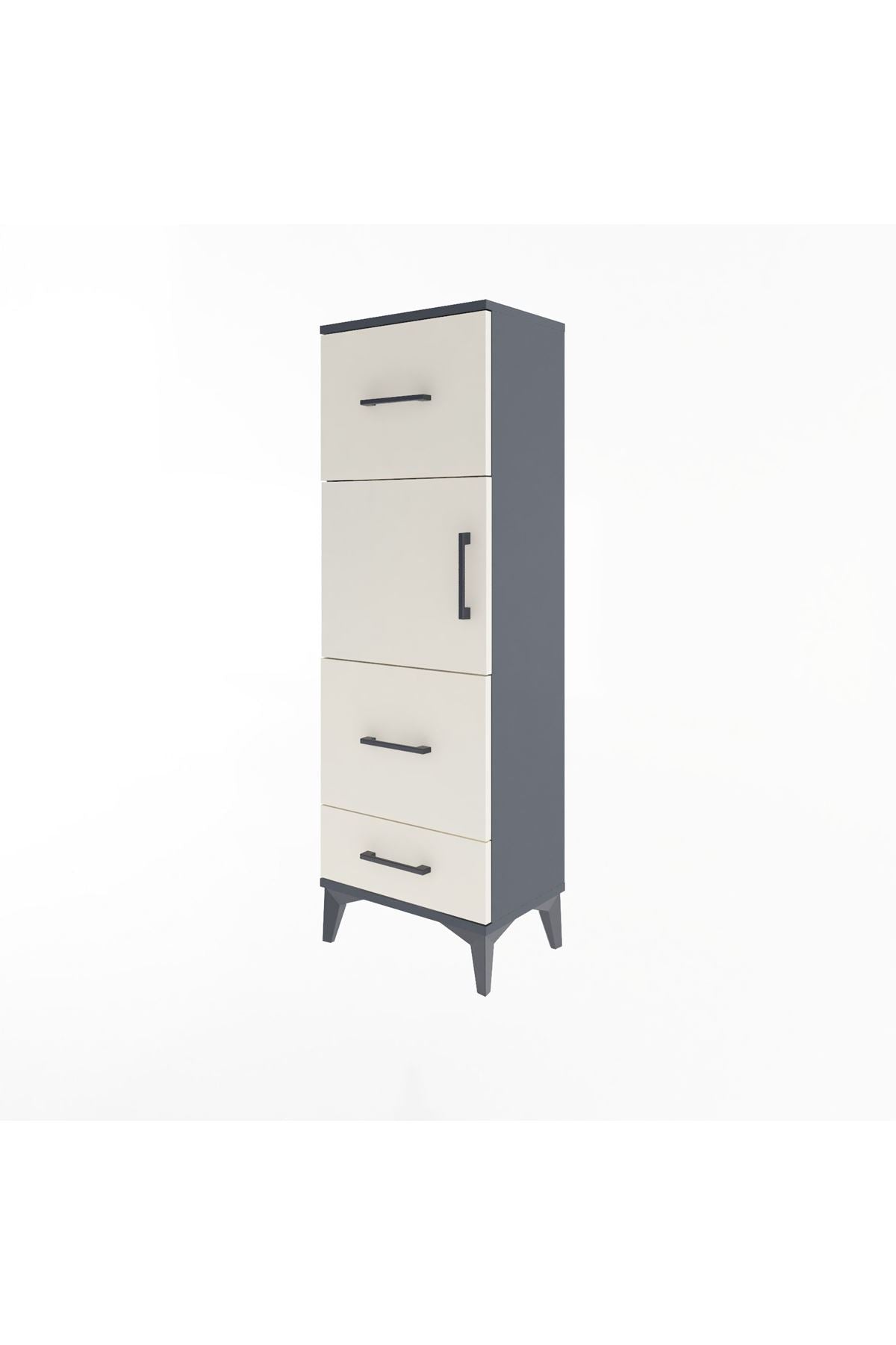 Arges Dolap Tek Raflı 3 Çekmeceli Tek Kapaklı 44x30x134 - S16M025V4A