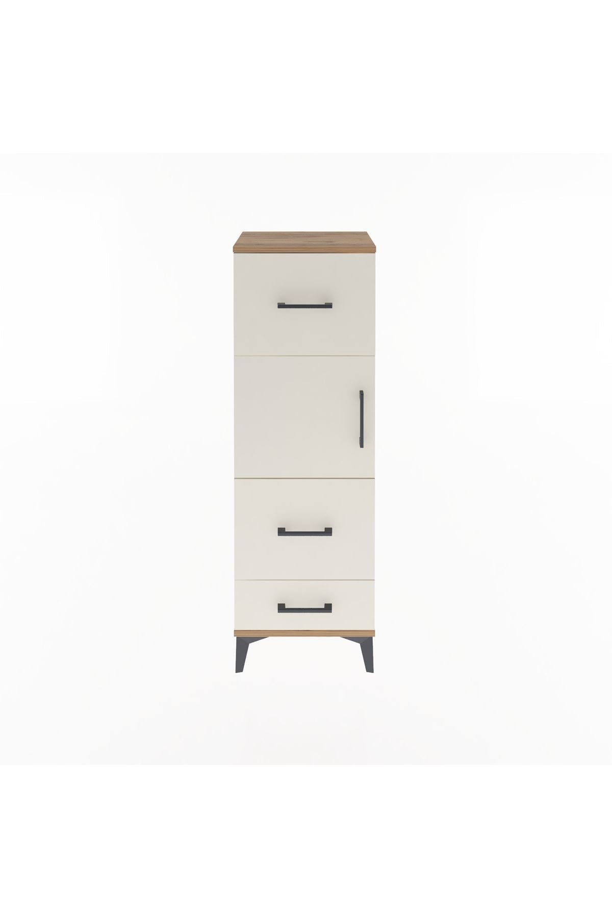 Arges Dolap Tek Raflı 3 Çekmeceli Tek Kapaklı 44x30x134 - S16M025V7A