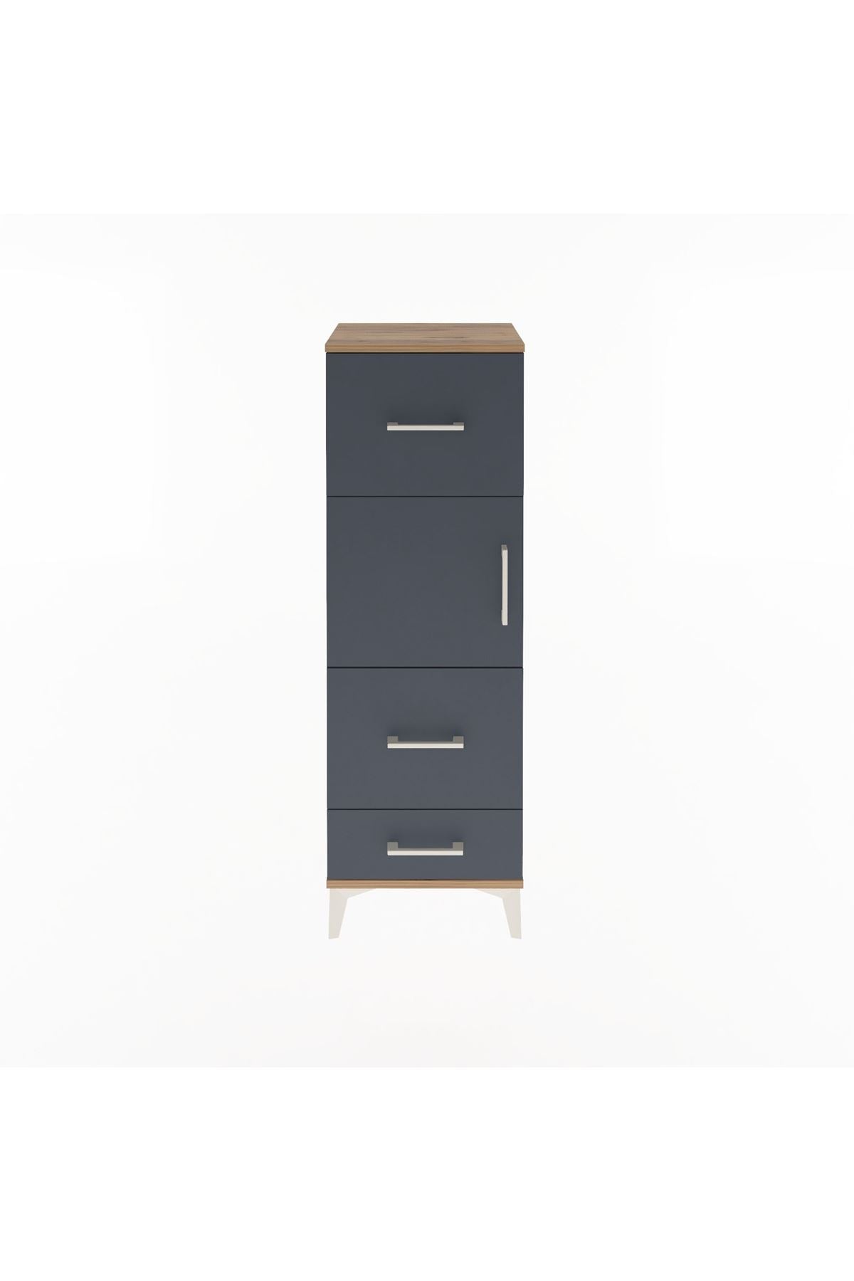 Arges Dolap Tek Raflı 3 Çekmeceli Tek Kapaklı 44x30x134 - S16M025V8A