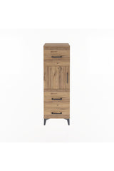 Arges Dolap Tek Raflı 3 Çekmeceli Tek Kapaklı 44x30x134