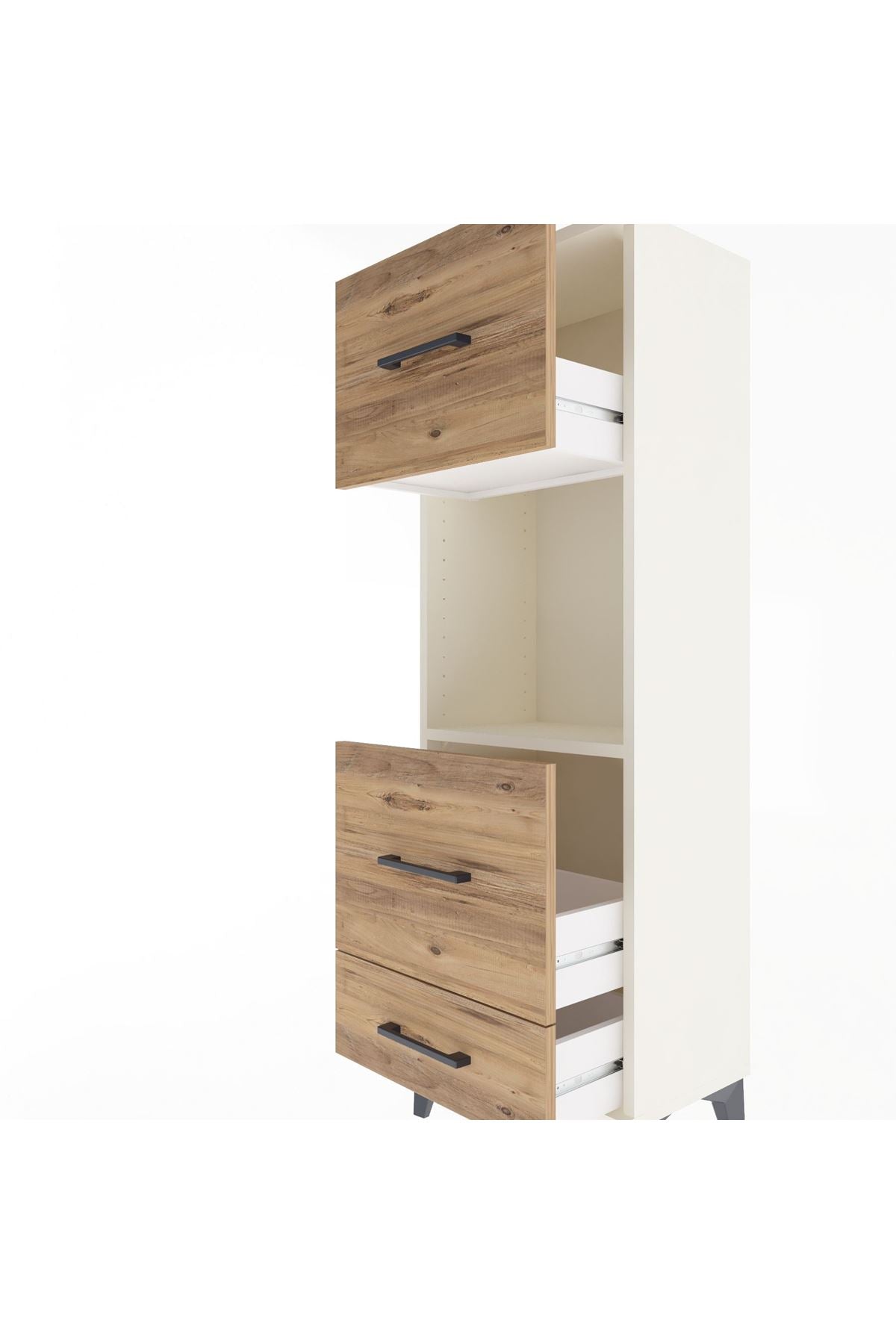 Arges Dolap Tek Raflı 3 Çekmeceli 44x30x134 - S16M026V3A