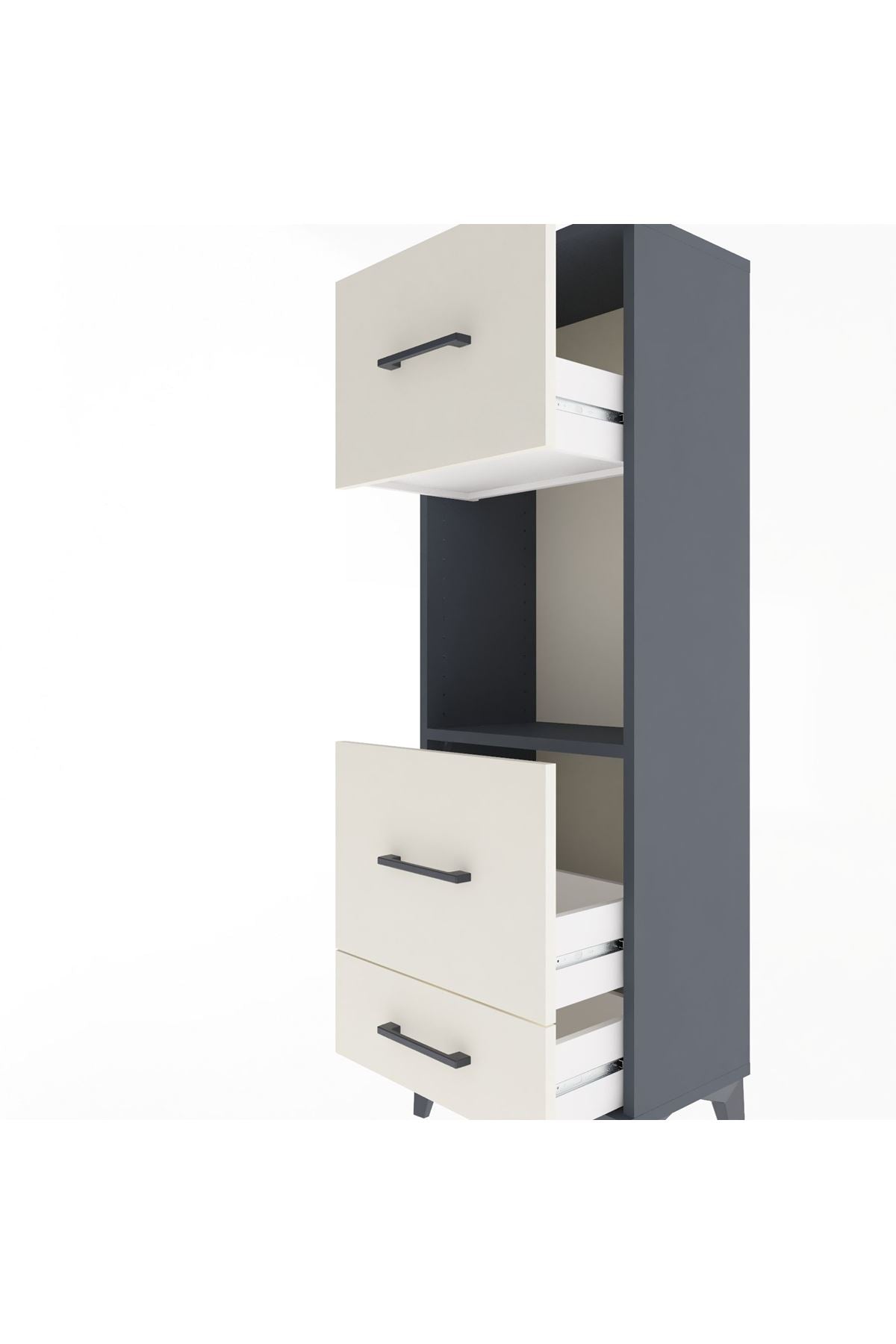 Arges Dolap Tek Raflı 3 Çekmeceli 44x30x134 - S16M026V4A