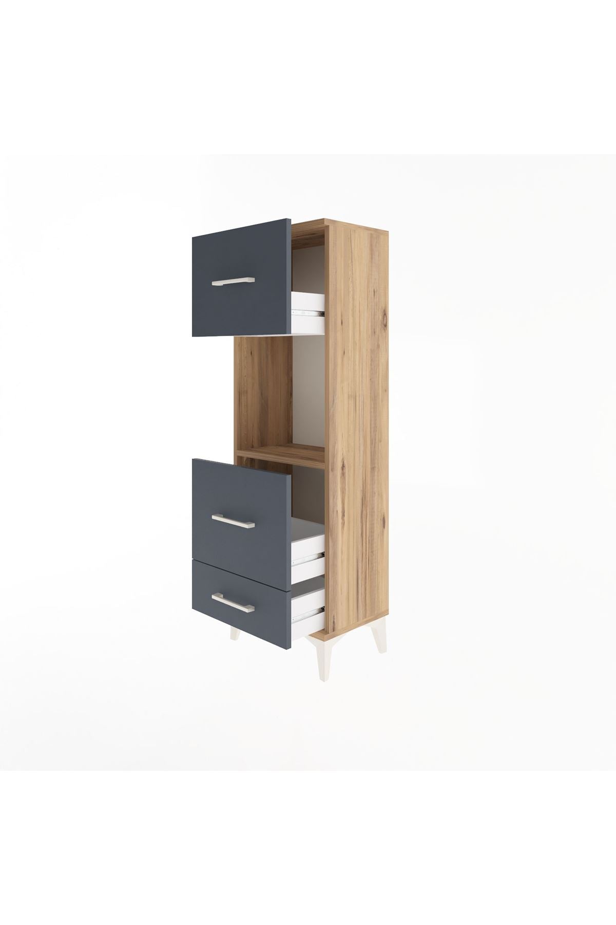 Arges Dolap Tek Raflı 3 Çekmeceli 44x30x134 - S16M026V8A
