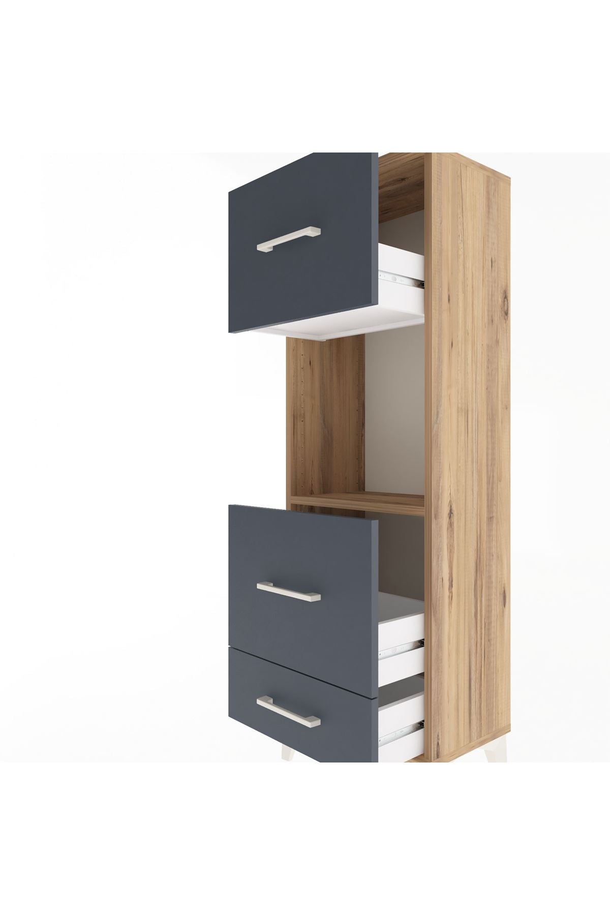 Arges Dolap Tek Raflı 3 Çekmeceli 44x30x134 - S16M026V8A
