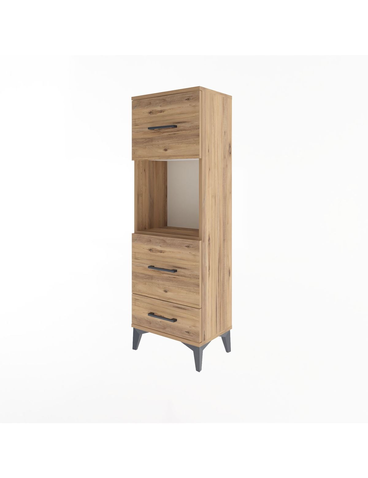 Arges Dolap Tek Raflı 3 Çekmeceli 44x30x134 - S16M026V9A