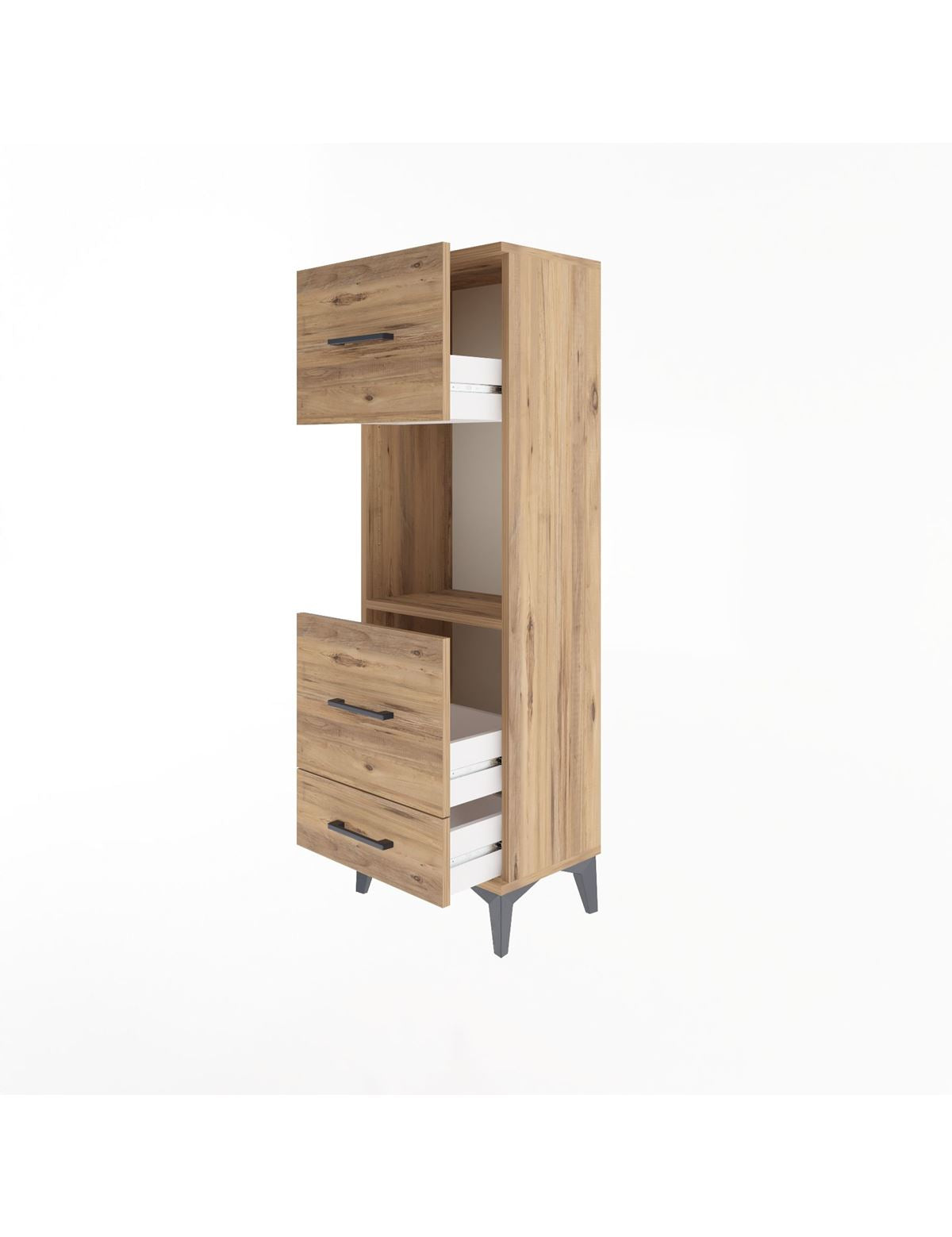 Arges Dolap Tek Raflı 3 Çekmeceli 44x30x134 - S16M026V9A