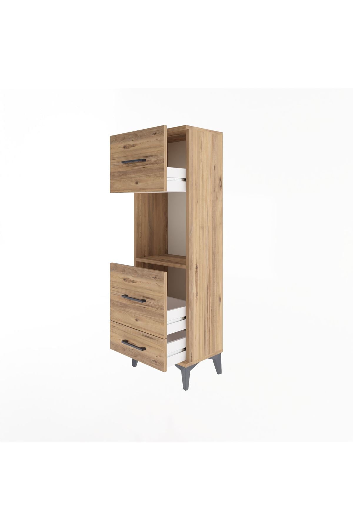Arges Dolap Tek Raflı 3 Çekmeceli 44x30x134 - S16M026V9A