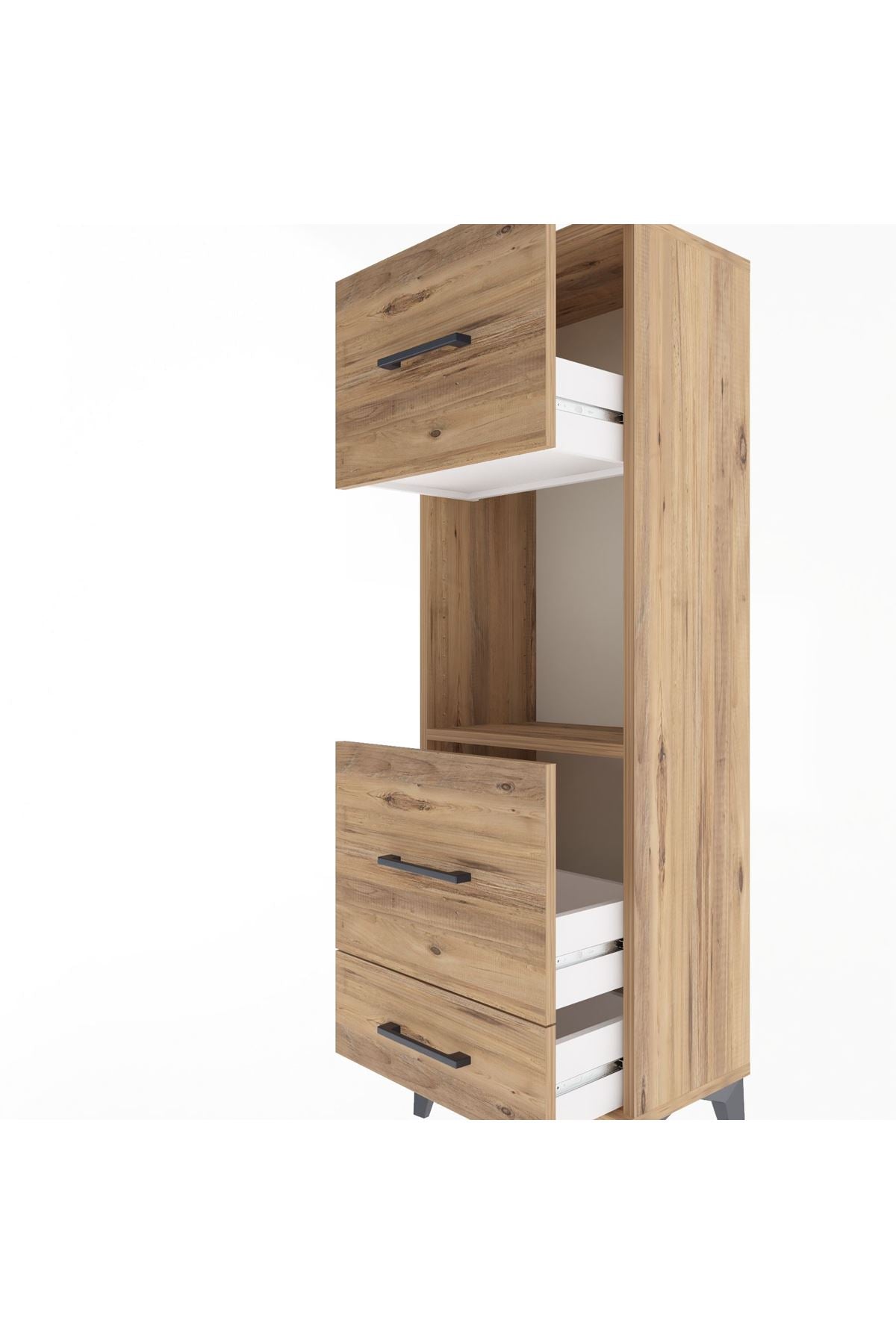 Arges Dolap Tek Raflı 3 Çekmeceli 44x30x134 - S16M026V9A