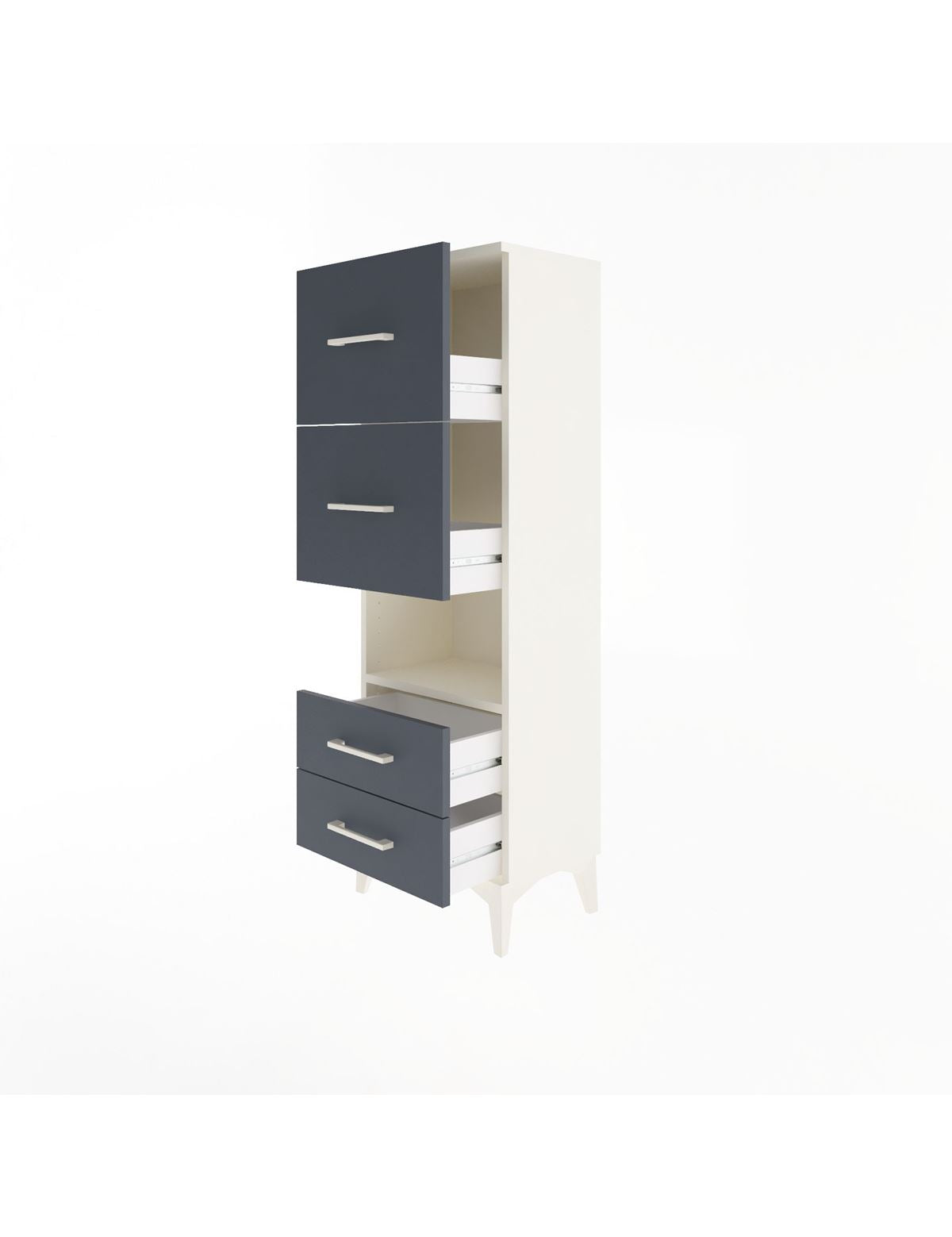 Arges Dolap Tek Raflı 4 Çekmeceli 44x30x134 - S16M028V2A