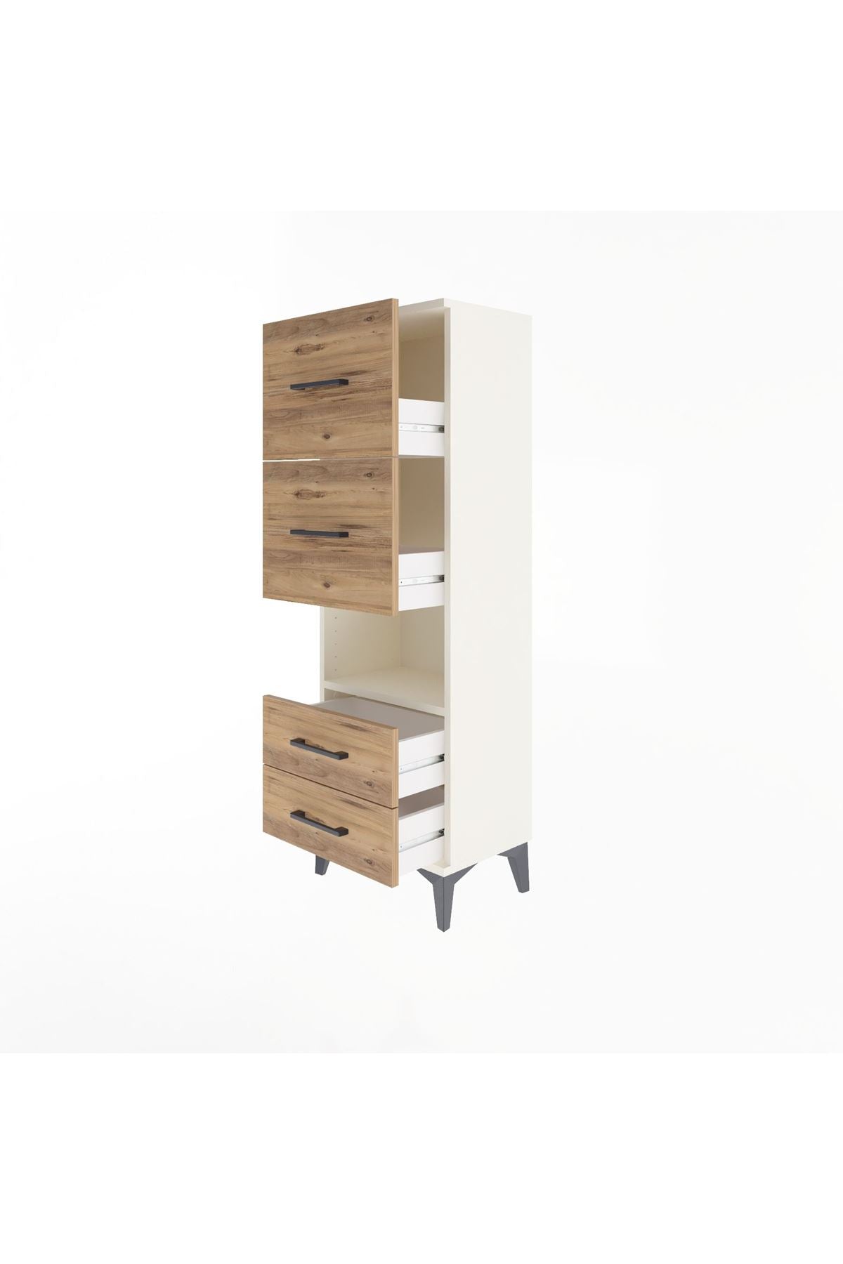Arges Dolap Tek Raflı 4 Çekmeceli 44x30x134 - S16M028V3A