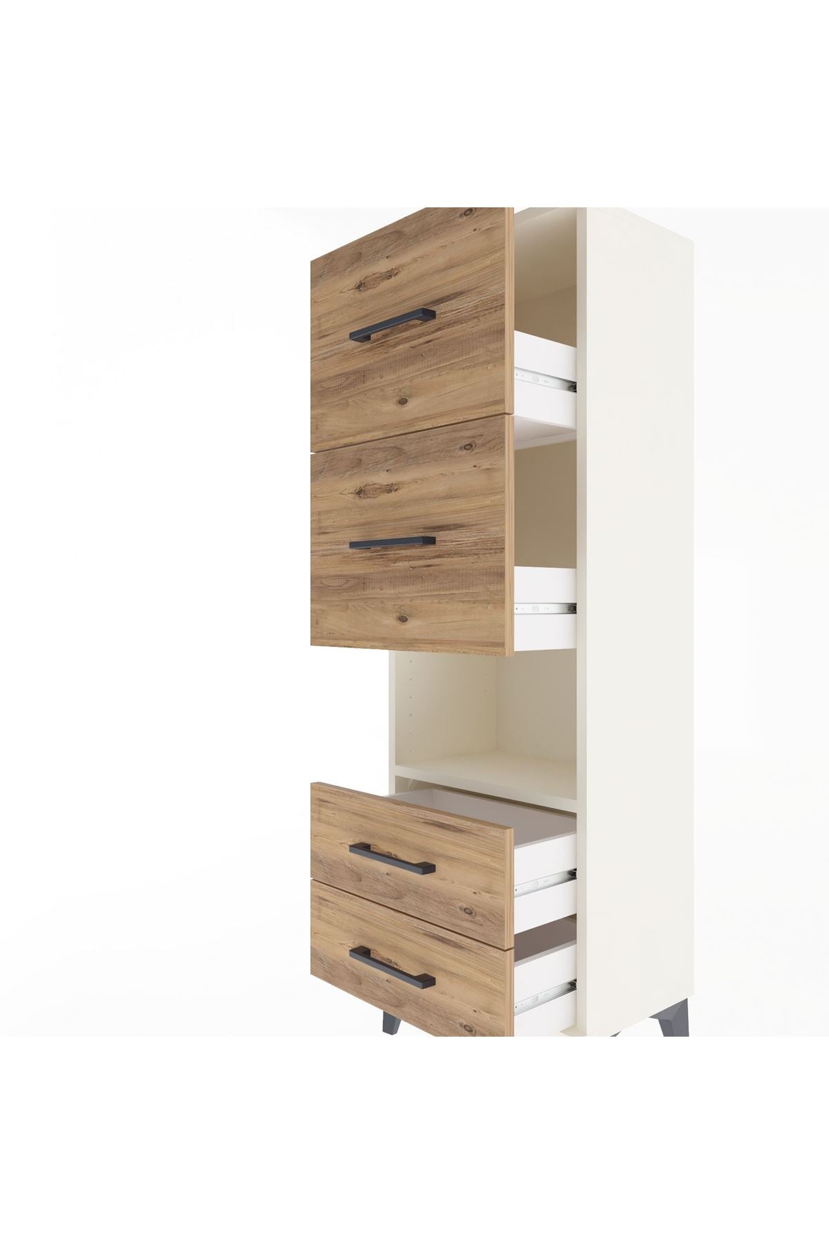 Arges Dolap Tek Raflı 4 Çekmeceli 44x30x134 - S16M028V3A