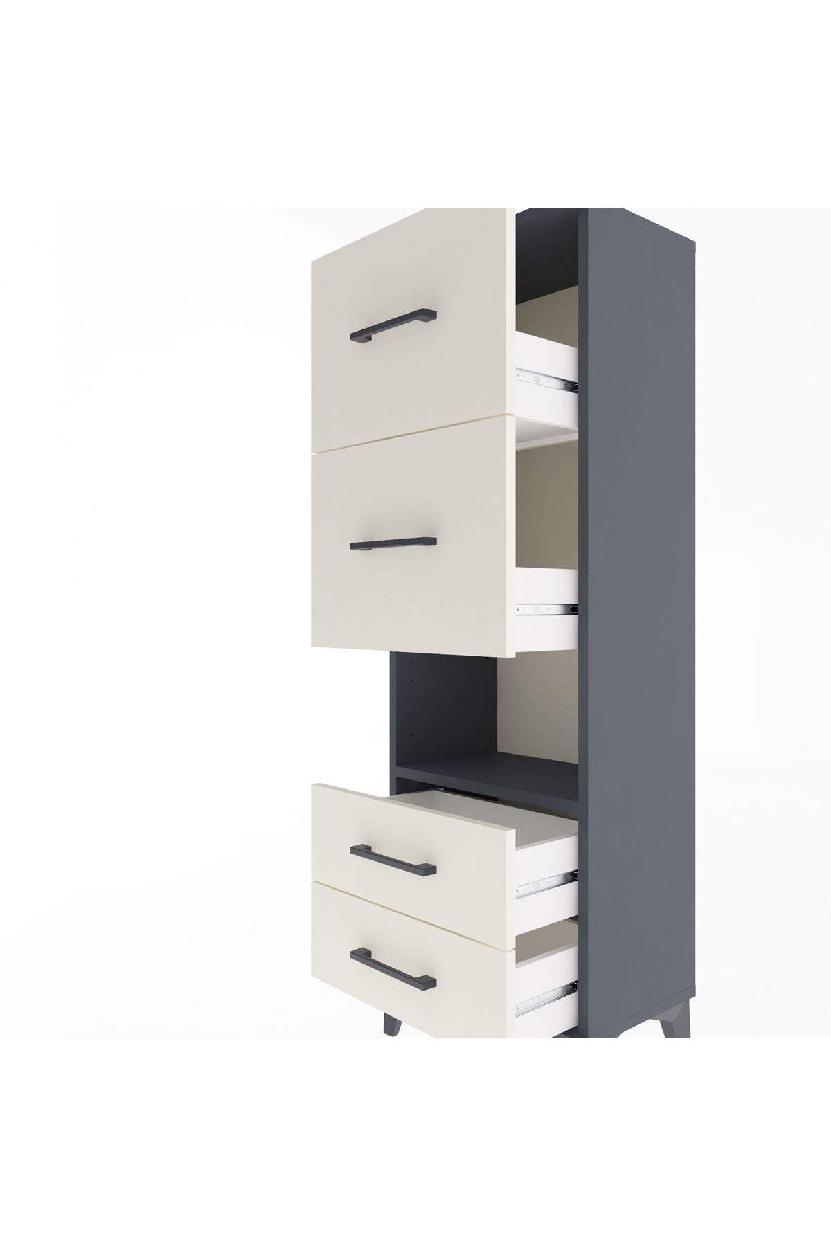 Arges Dolap Tek Raflı 4 Çekmeceli 44x30x134 - S16M028V4A