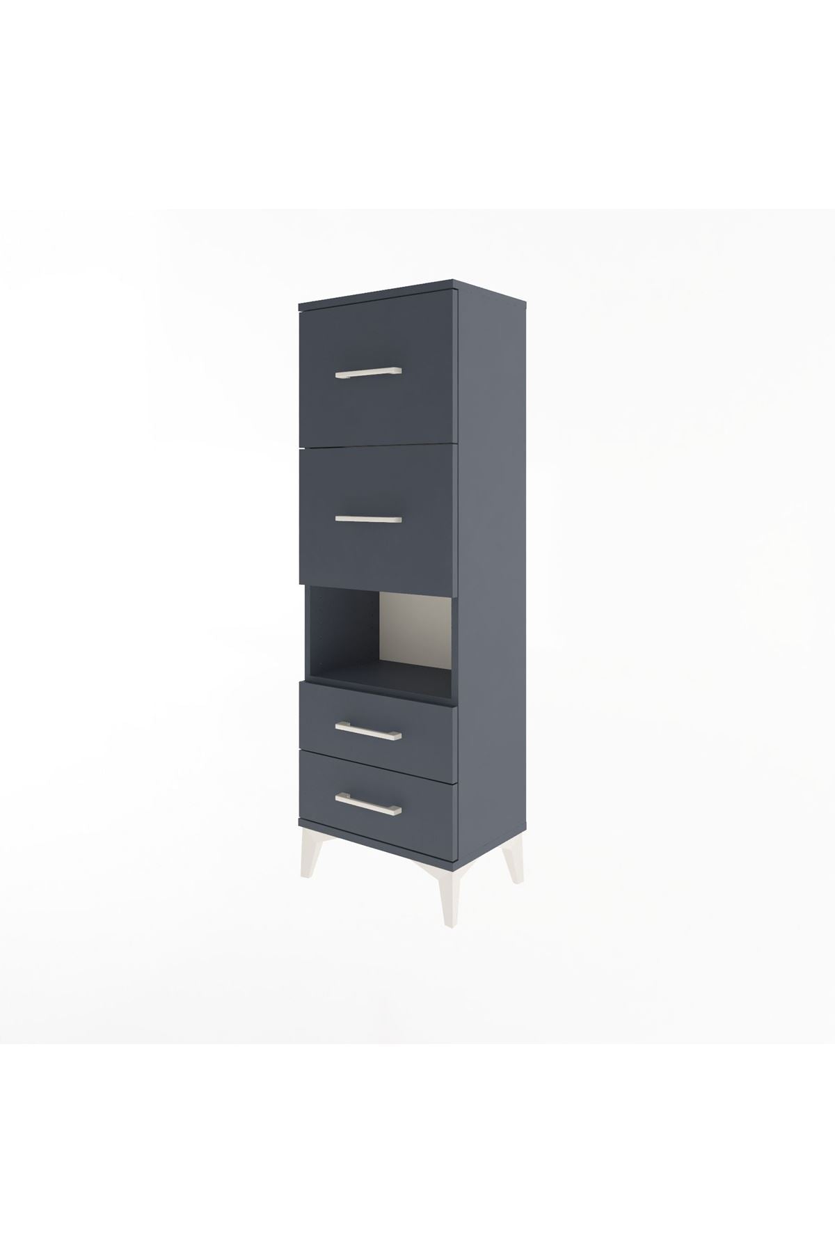 Arges Dolap Tek Raflı 4 Çekmeceli 44x30x134 - S16M028V5A