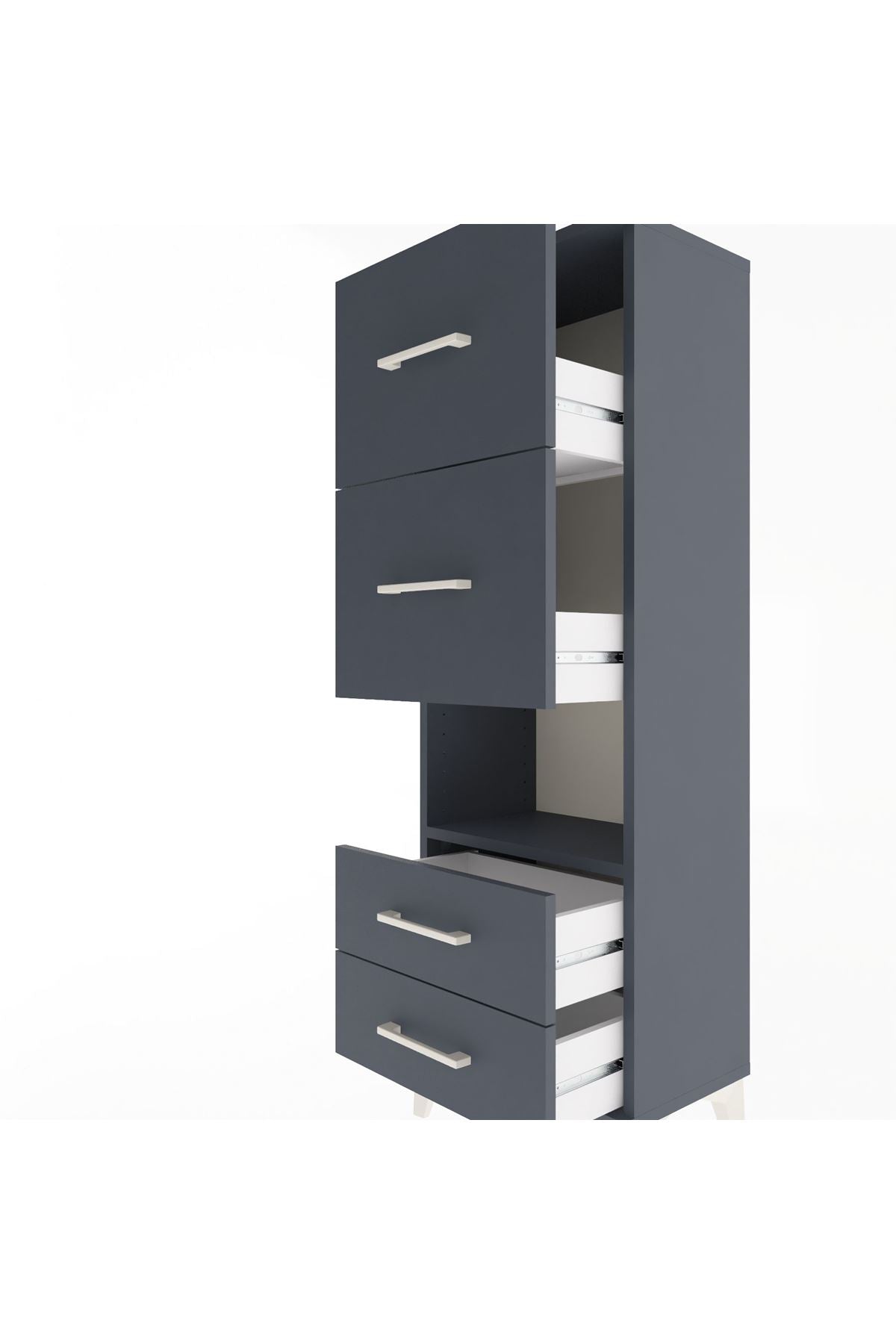 Arges Dolap Tek Raflı 4 Çekmeceli 44x30x134 - S16M028V5A