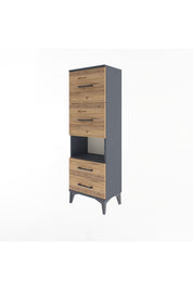 Arges Dolap Tek Raflı 4 Çekmeceli 44x30x134 - S16M028V6A