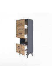 Arges Dolap Tek Raflı 4 Çekmeceli 44x30x134 - S16M028V6A