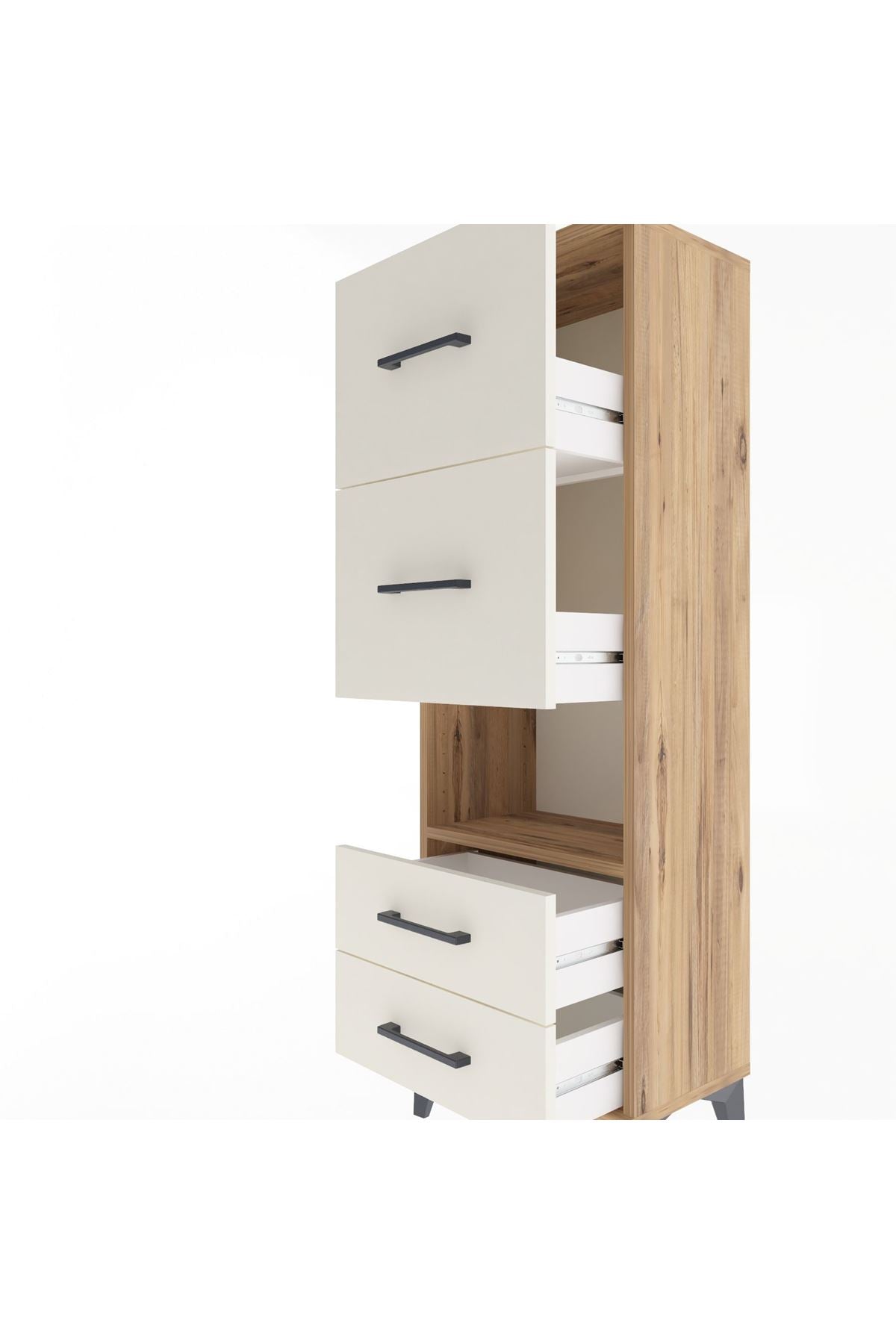 Arges Dolap Tek Raflı 4 Çekmeceli 44x30x134 - S16M028V7A