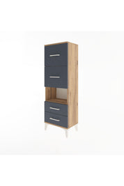 Arges Dolap Tek Raflı 4 Çekmeceli 44x30x134 - S16M028V8A