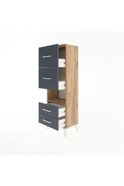Arges Dolap Tek Raflı 4 Çekmeceli 44x30x134 - S16M028V8A