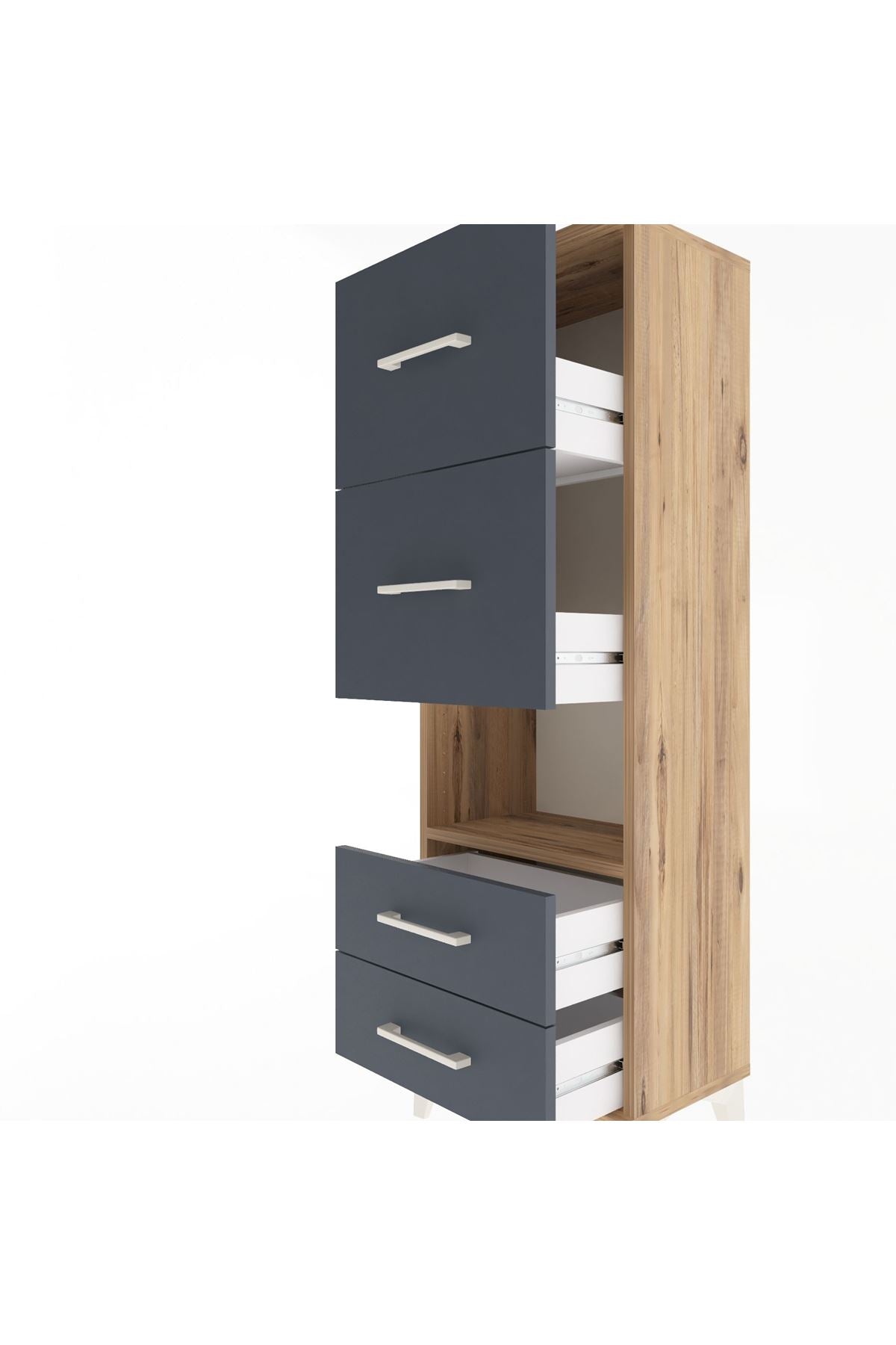 Arges Dolap Tek Raflı 4 Çekmeceli 44x30x134 - S16M028V8A