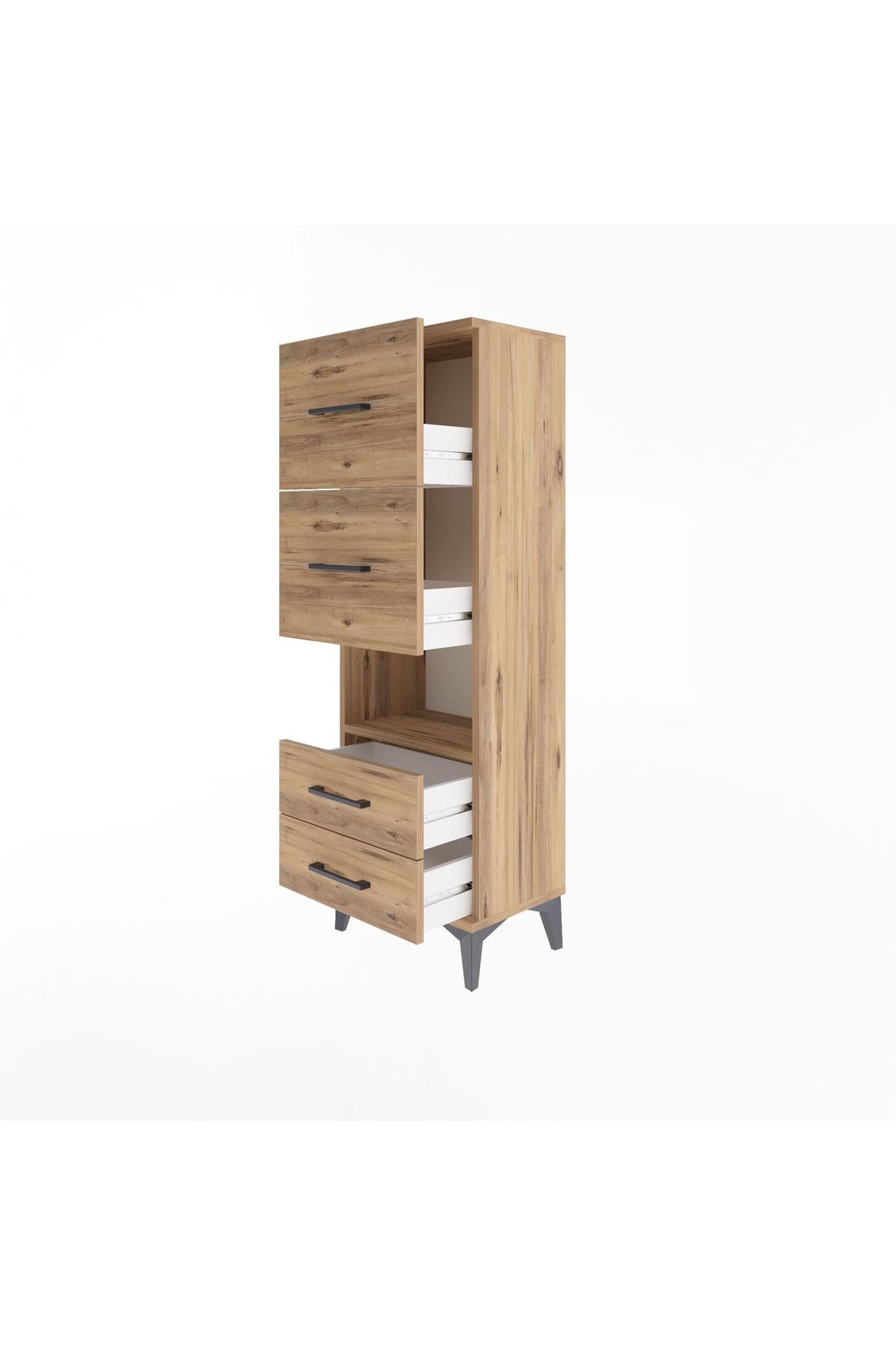 Arges Dolap Tek Raflı 4 Çekmeceli 44x30x134 - S16M028V9A