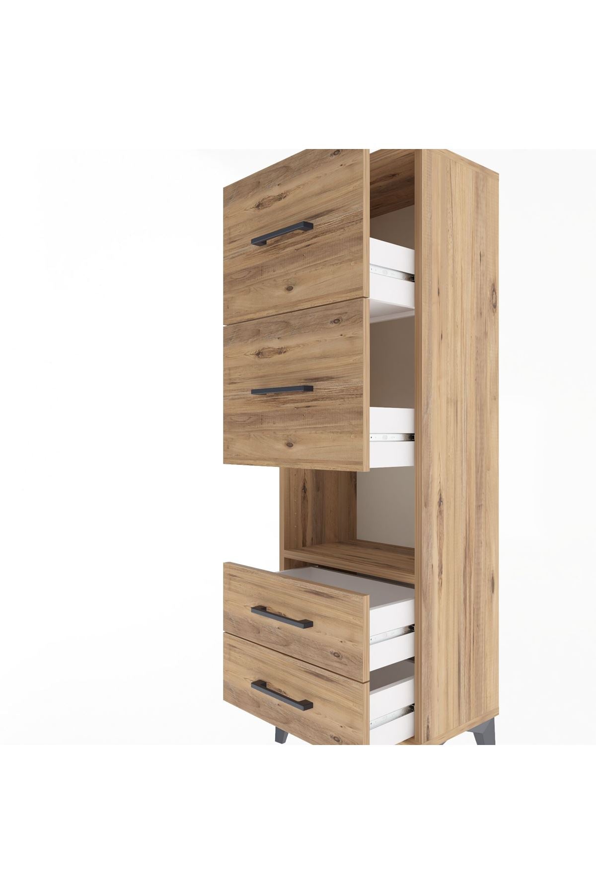 Arges Dolap Tek Raflı 4 Çekmeceli 44x30x134 - S16M028V9A