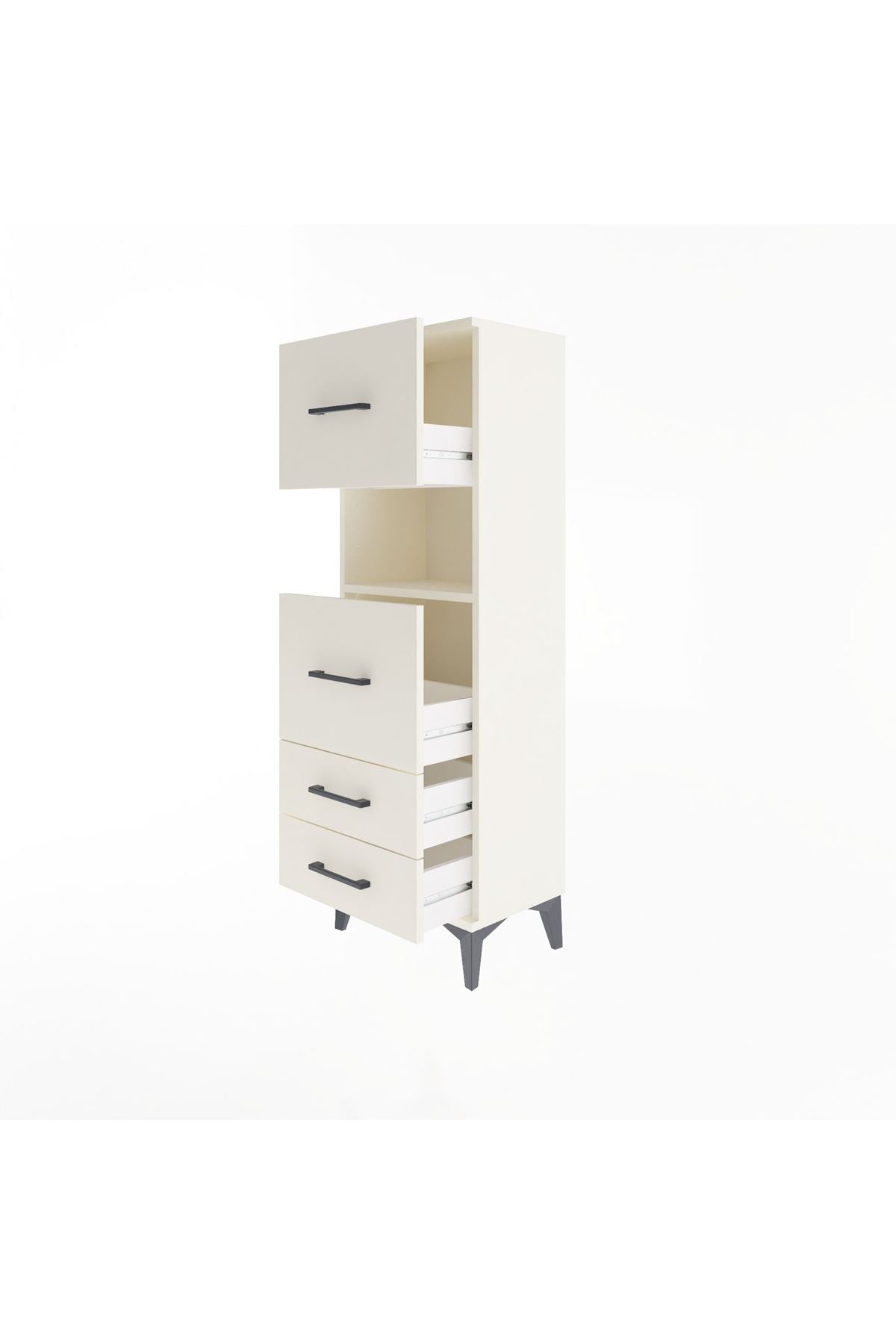 Arges Dolap Tek Raflı 4 Çekmeceli 44x30x134 - S16M029V1A