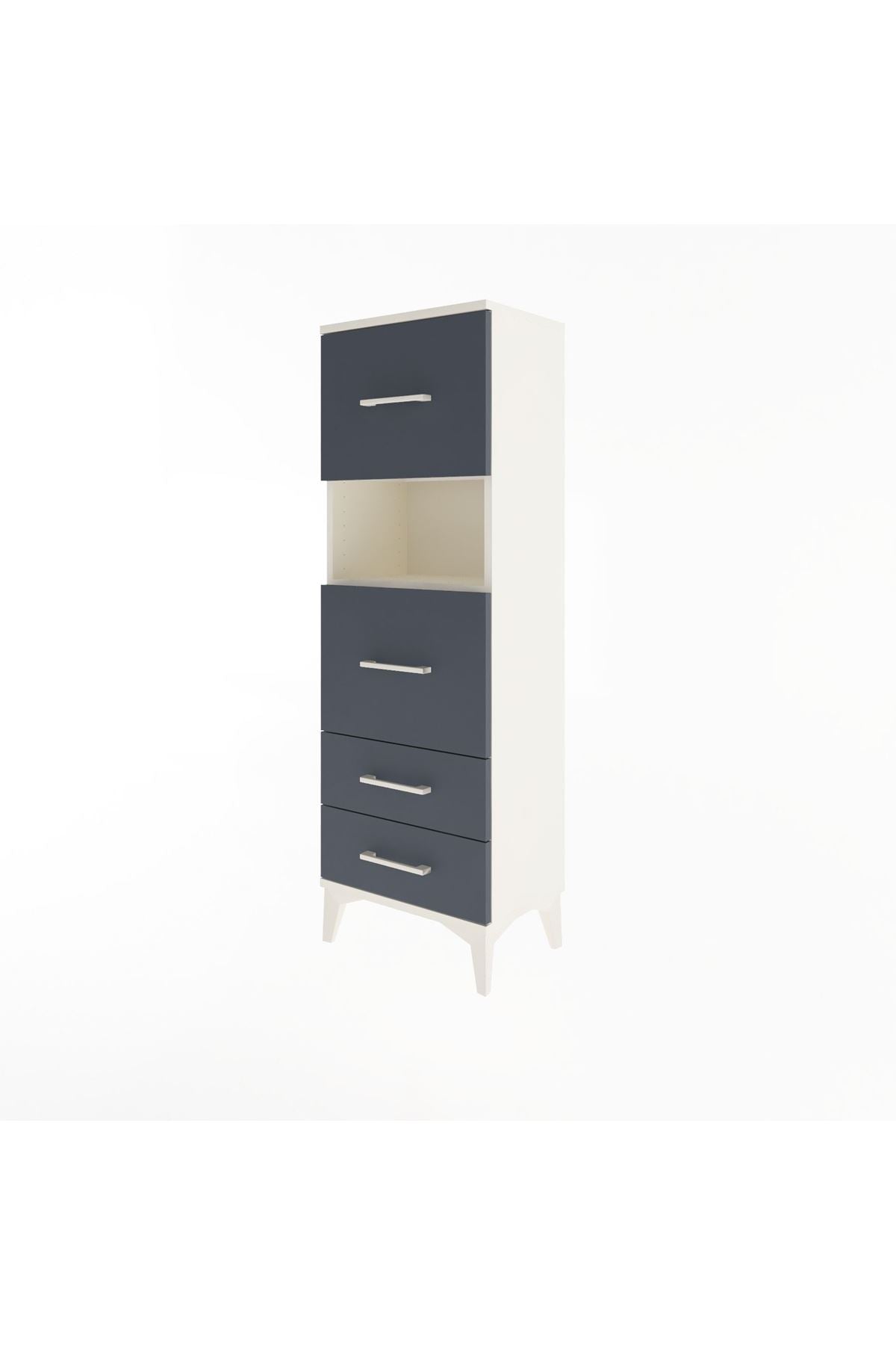 Arges Dolap Tek Raflı 4 Çekmeceli 44x30x134 - S16M029V2A