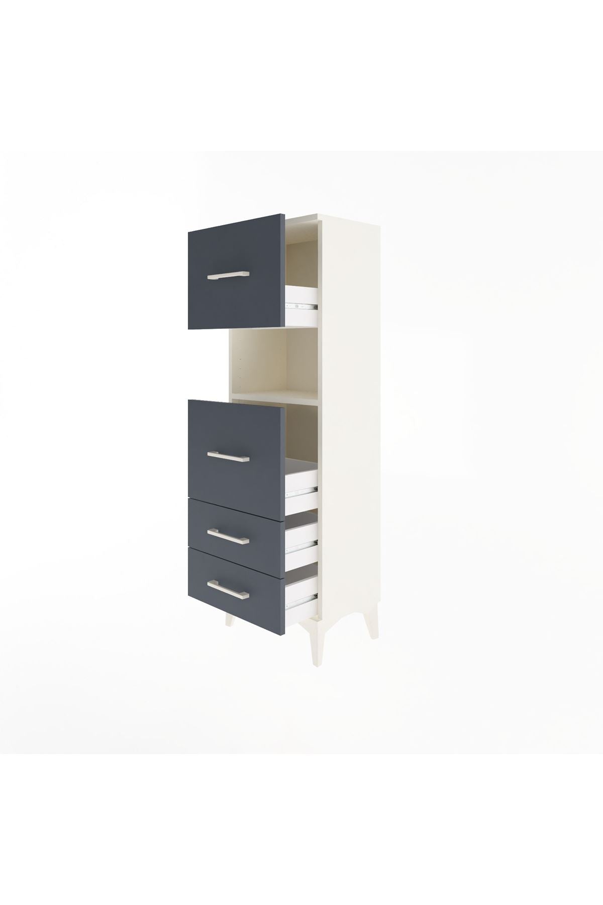 Arges Dolap Tek Raflı 4 Çekmeceli 44x30x134 - S16M029V2A