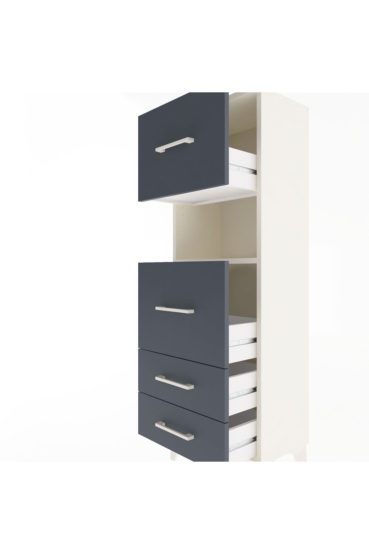 Arges Dolap Tek Raflı 4 Çekmeceli 44x30x134 - S16M029V2A