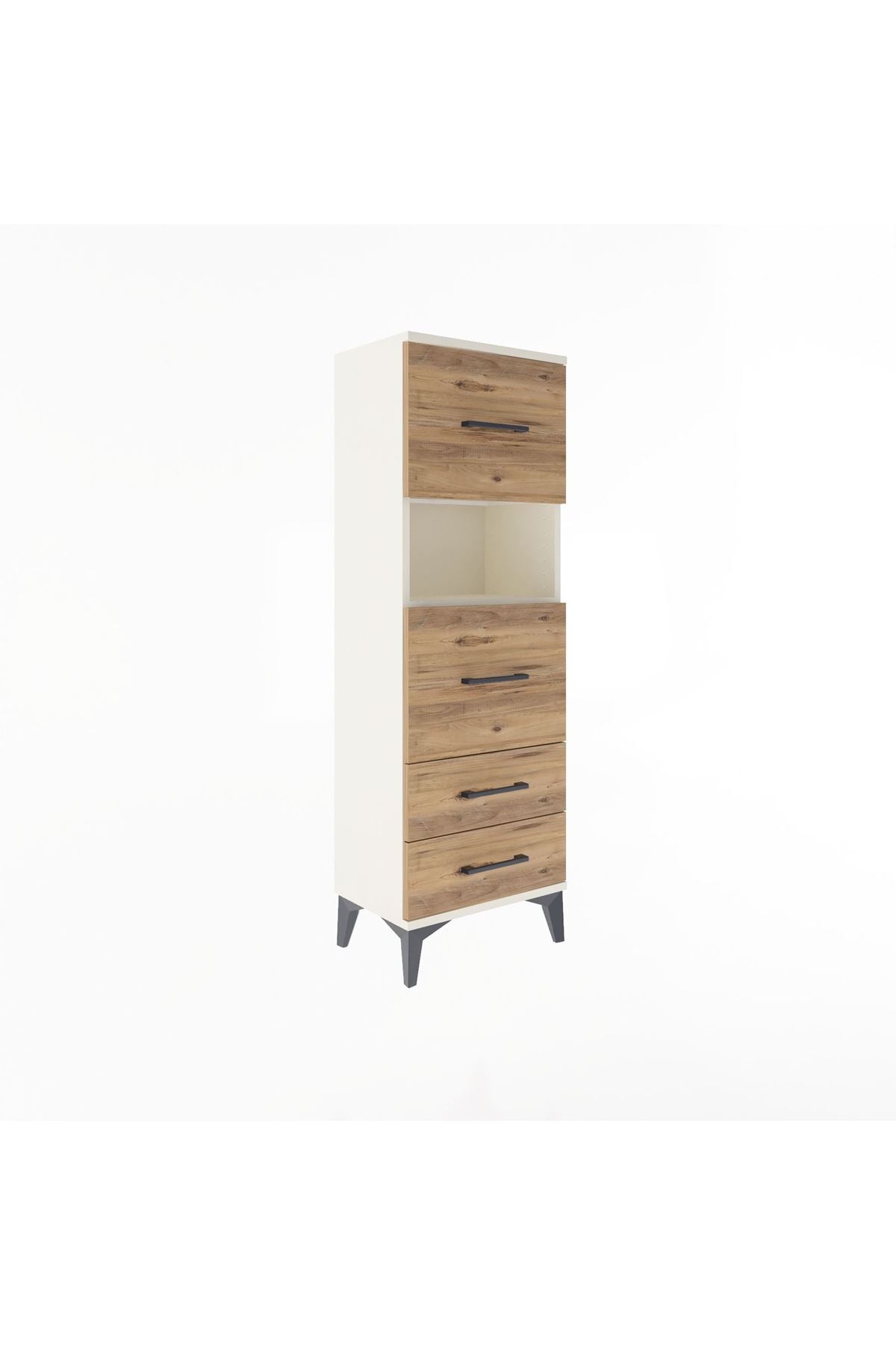 Arges Dolap Tek Raflı 4 Çekmeceli 44x30x134 - S16M029V3A