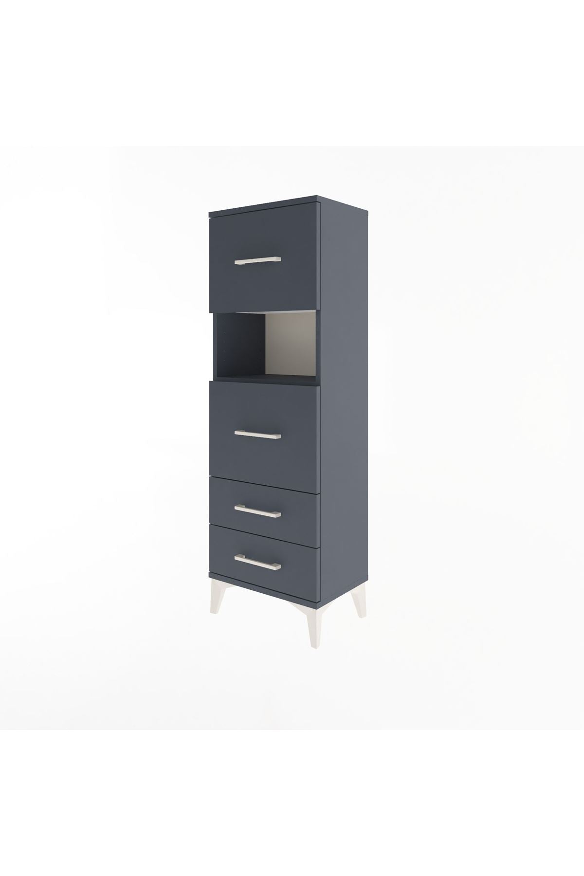 Arges Dolap Tek Raflı 4 Çekmeceli 44x30x134 - S16M029V5A