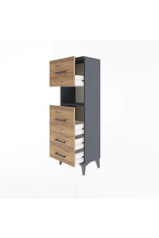 Arges Dolap Tek Raflı 4 Çekmeceli 44x30x134 - S16M029V6A