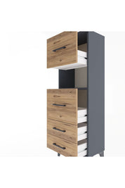 Arges Dolap Tek Raflı 4 Çekmeceli 44x30x134 - S16M029V6A
