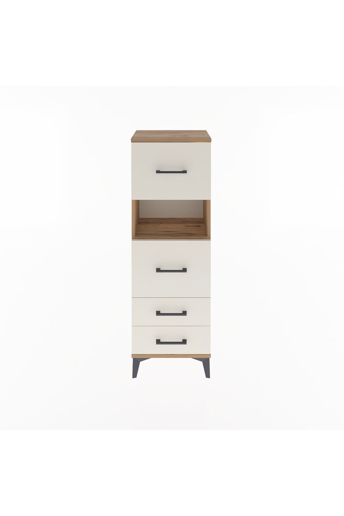 Arges Dolap Tek Raflı 4 Çekmeceli 44x30x134 - S16M029V7A
