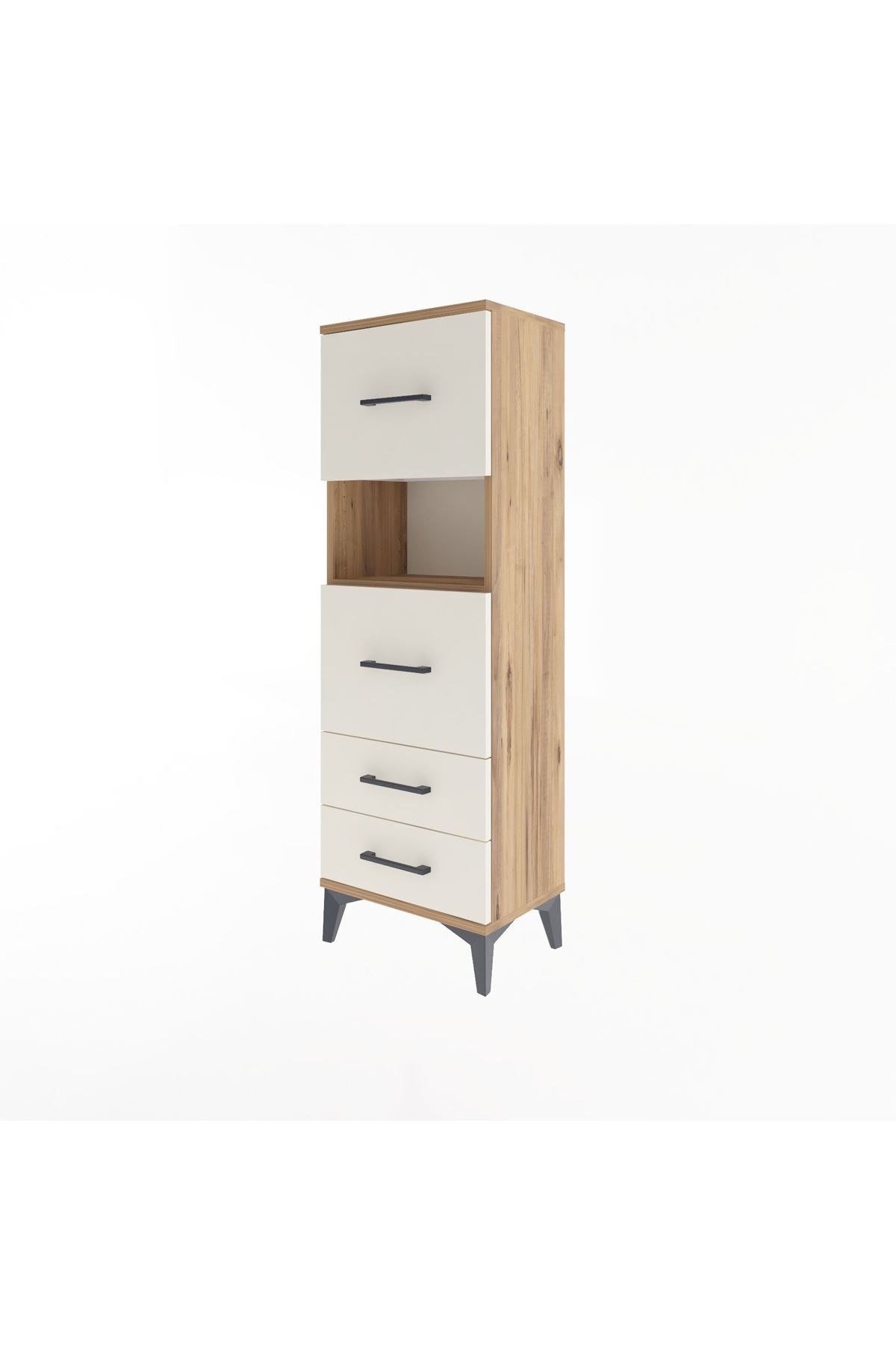Arges Dolap Tek Raflı 4 Çekmeceli 44x30x134 - S16M029V7A
