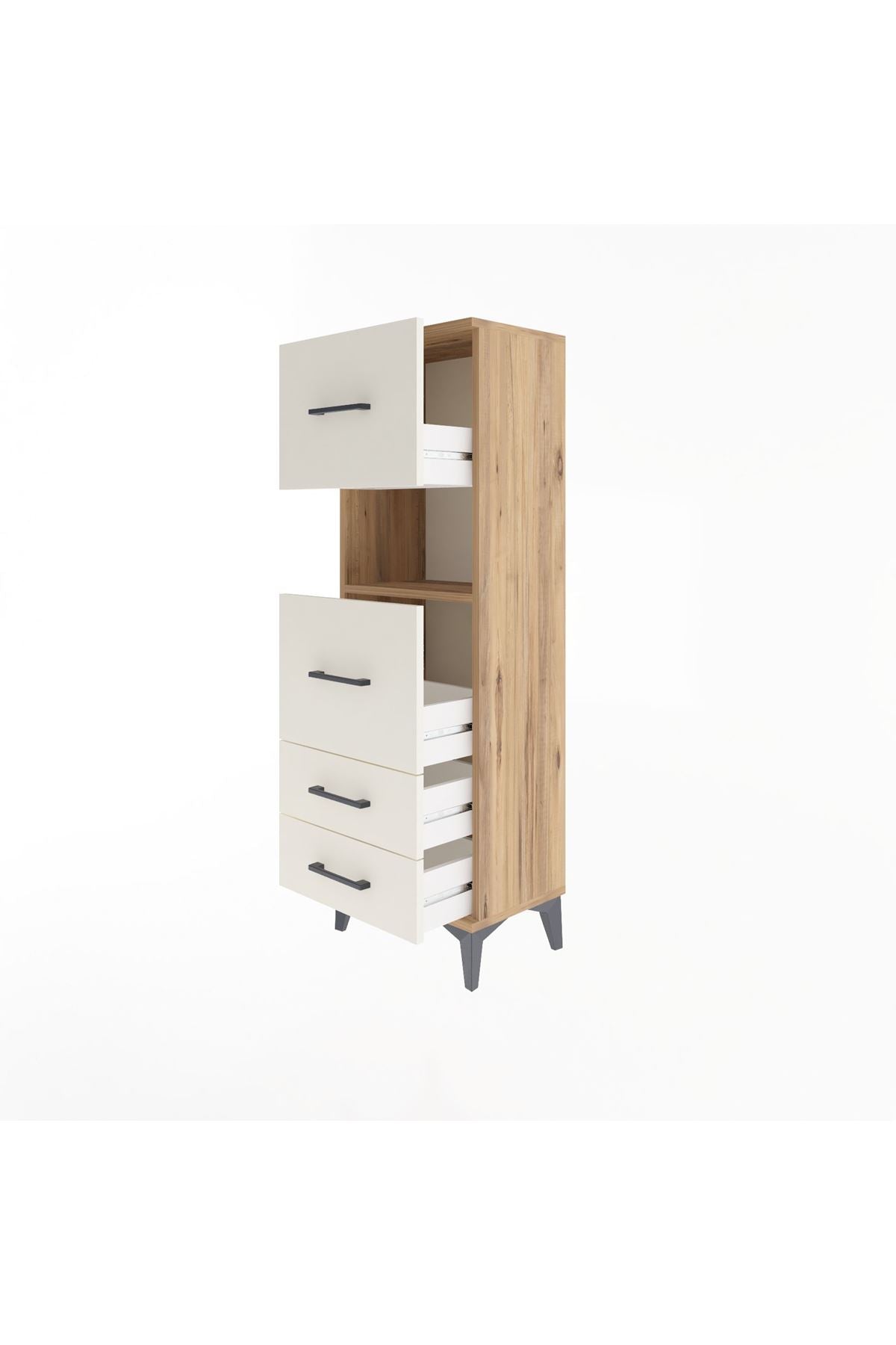 Arges Dolap Tek Raflı 4 Çekmeceli 44x30x134 - S16M029V7A